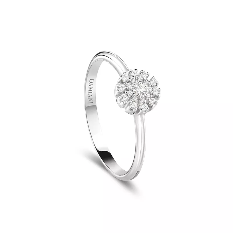 Inel Damiani Margherita cu diamante, din aur alb de 18K