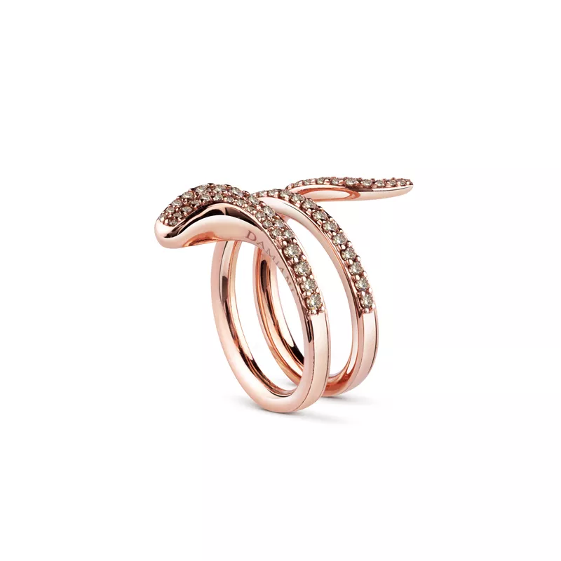 Inel Damiani Eden cu diamante, din aur roz de 18K