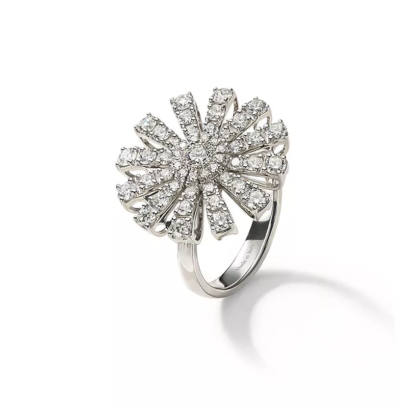 Inel Damiani Margherita cu diamante, din aur alb de 18K