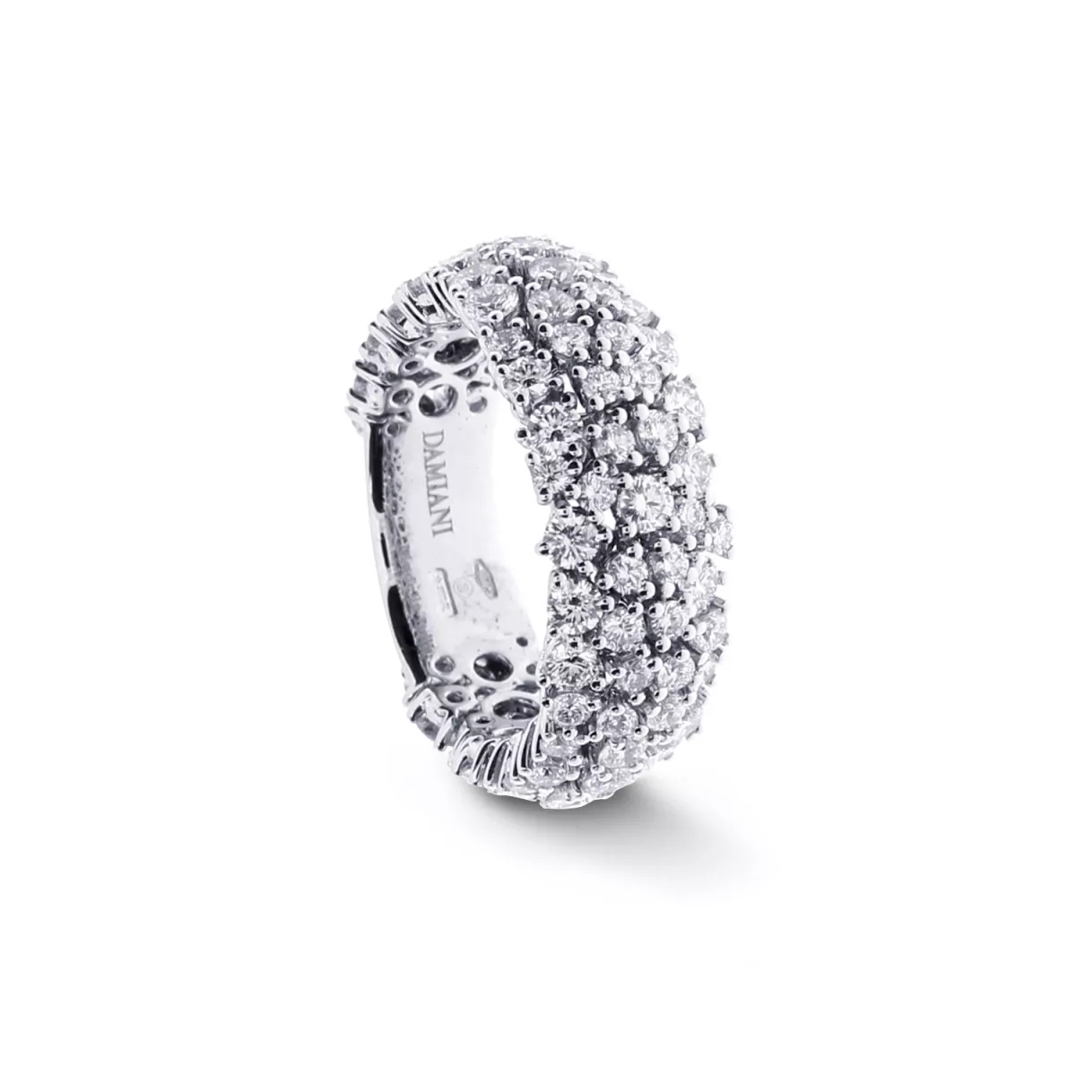 Inel Damiani Mimosa cu diamante, din aur alb de 18K