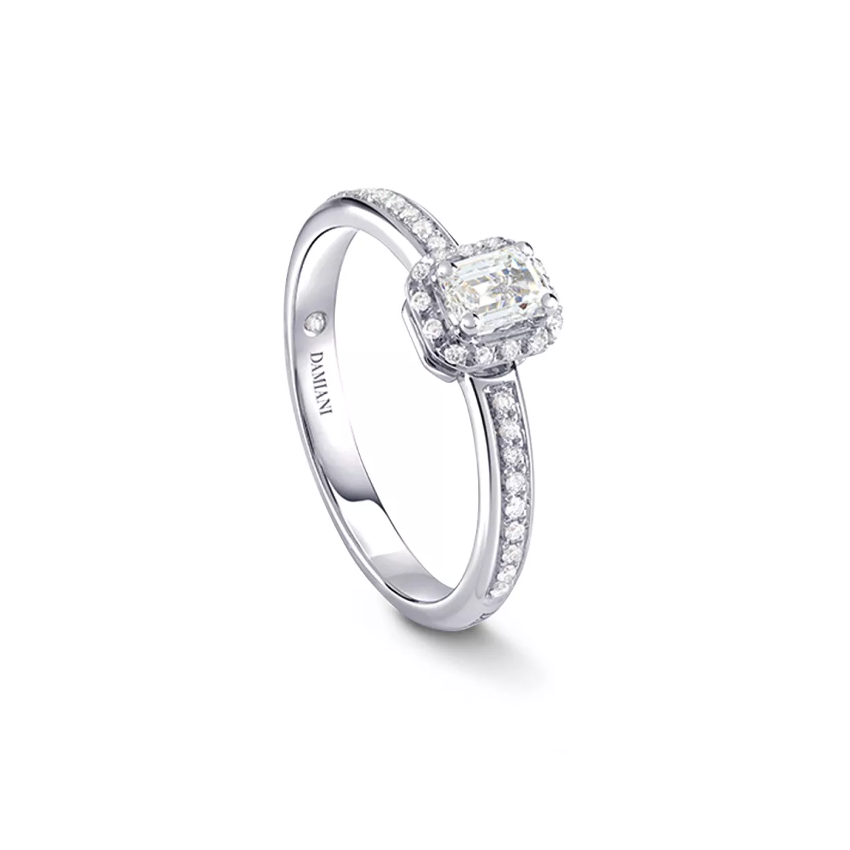 Inel Damiani Minou cu diamante, din aur alb de 18K