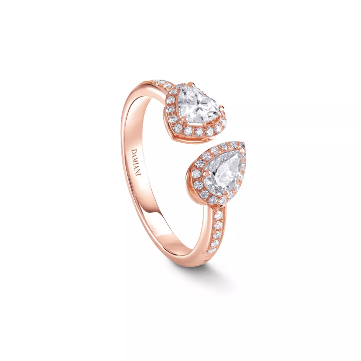 Inel Damiani Minou cu diamante, din aur roz de 18K