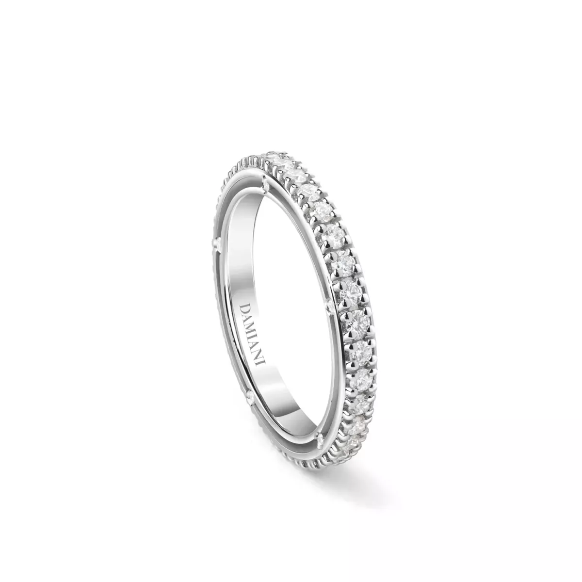 Inel Damiani D.Side cu diamant, din aur alb de 18K