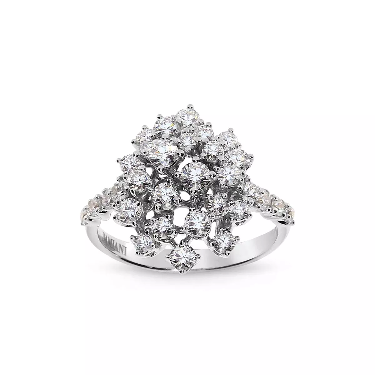 Inel Damiani Mimosa cu diamant, din aur alb de 18K