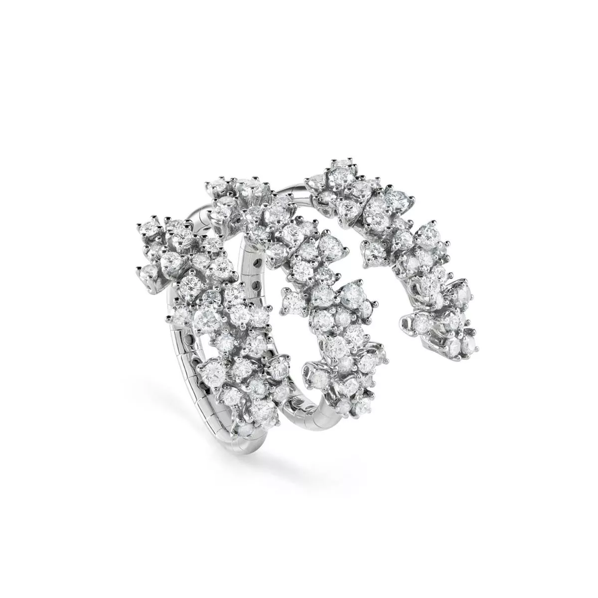 Inel Damiani Mimosa cu diamant, din aur alb de 18K