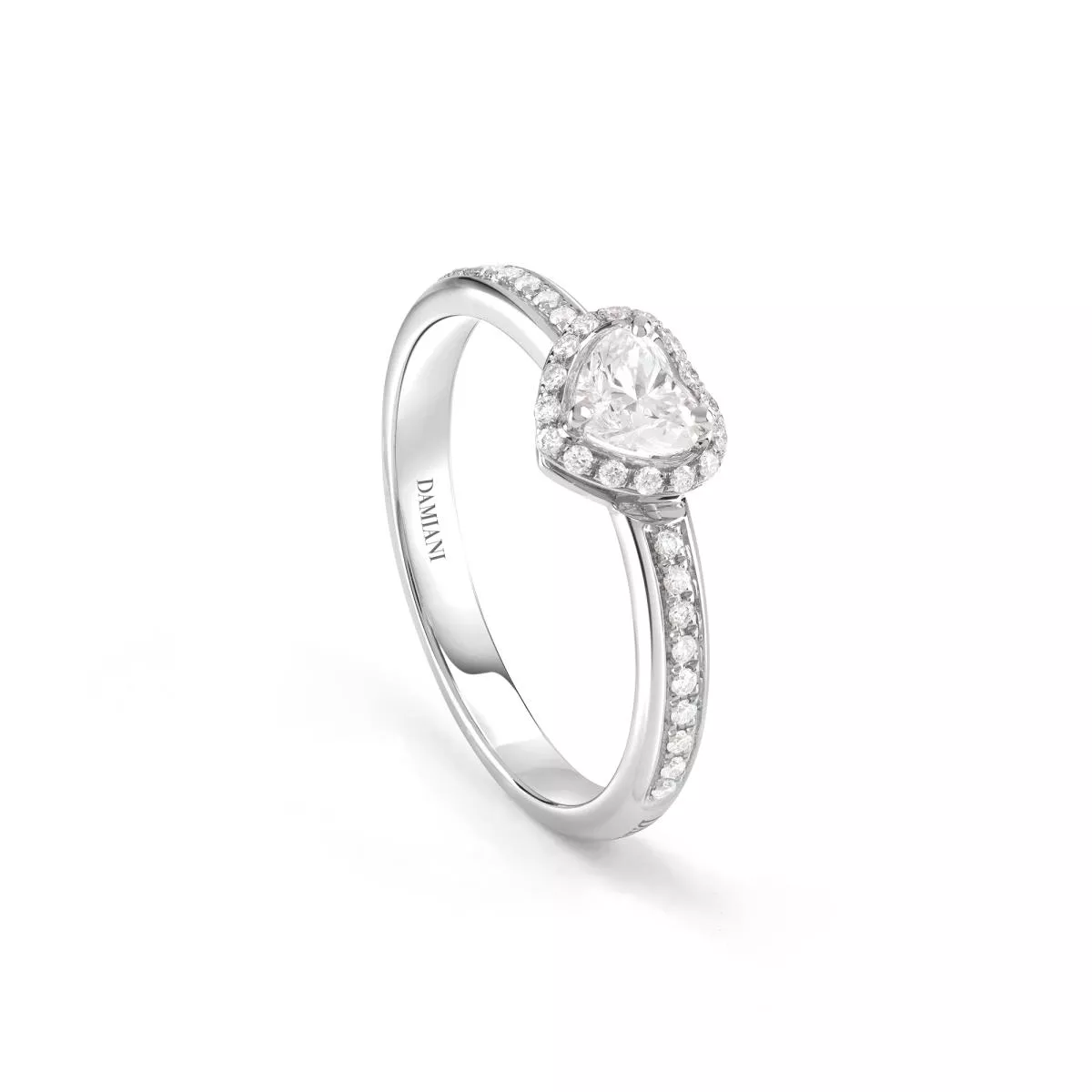 Inel Damiani Minou cu diamant, din aur alb de 18K
