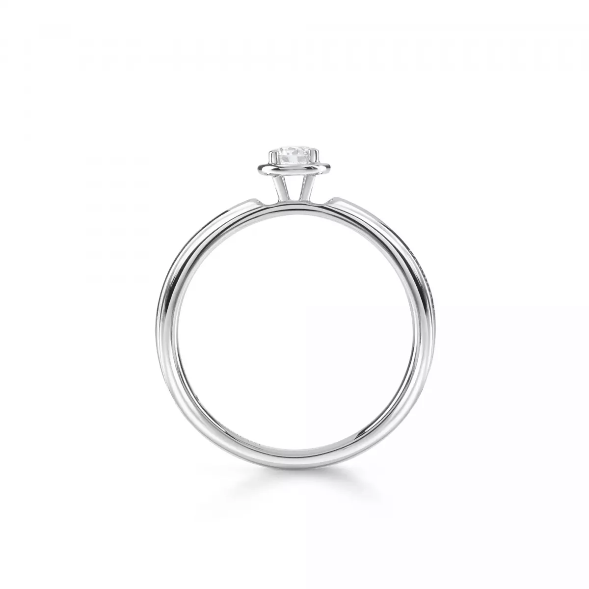 Inele - Inel Damiani Minou cu diamant, din aur alb de 18K, cellini.ro
