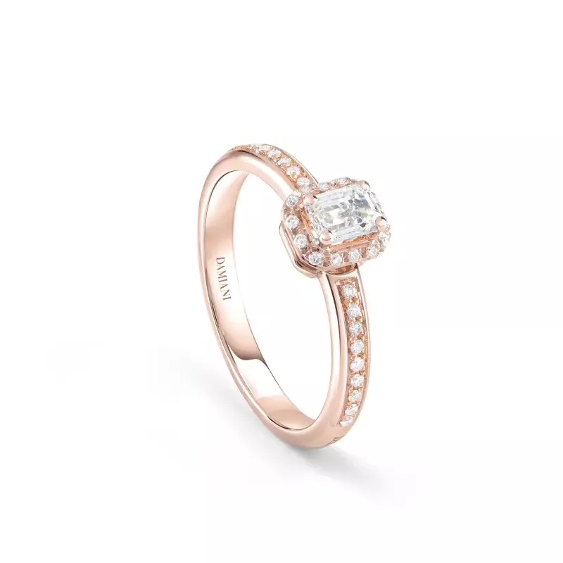 Inel Damiani Minou cu diamant, din aur roz de 18K