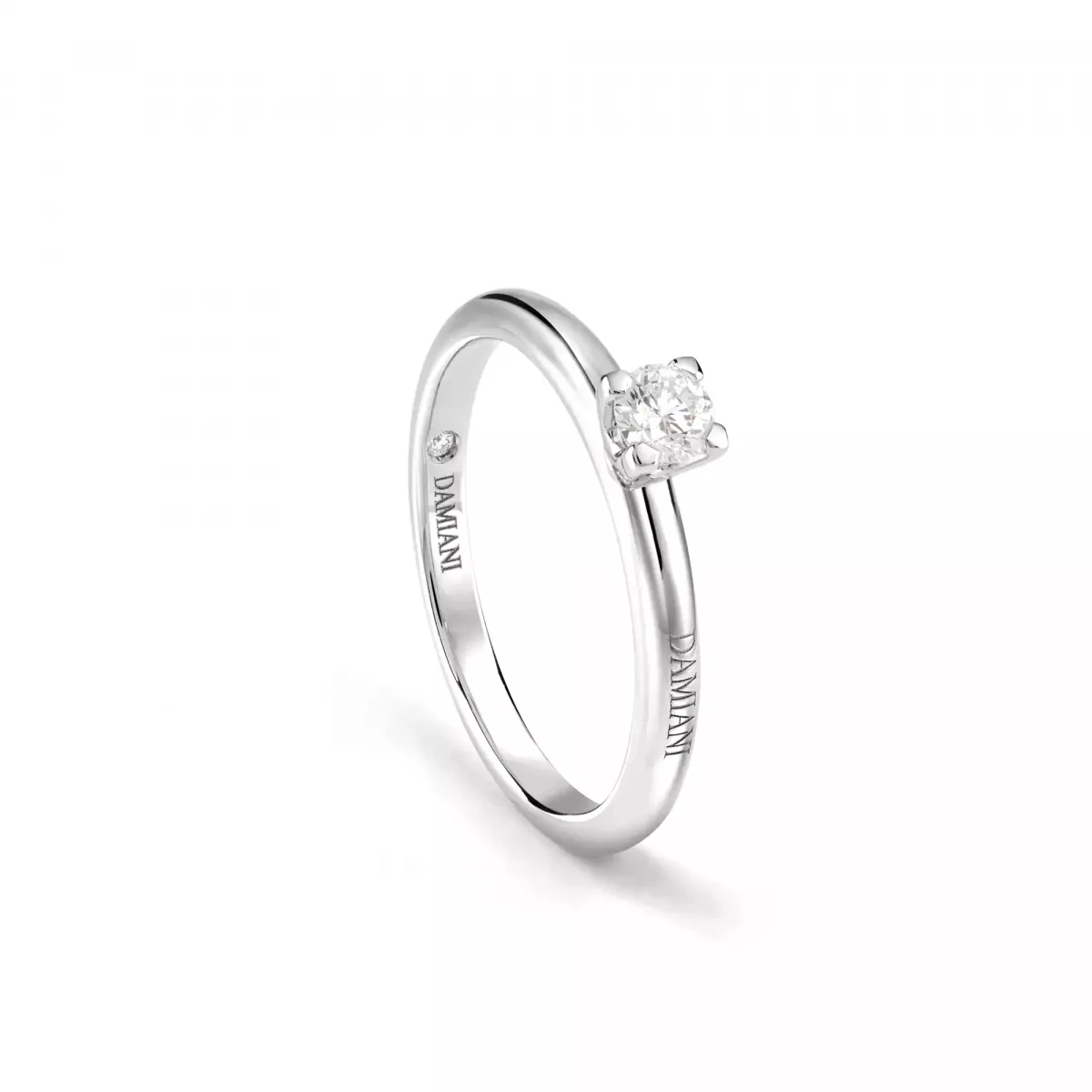 Inel Damiani Veramore cu diamant, din aur alb de 18K