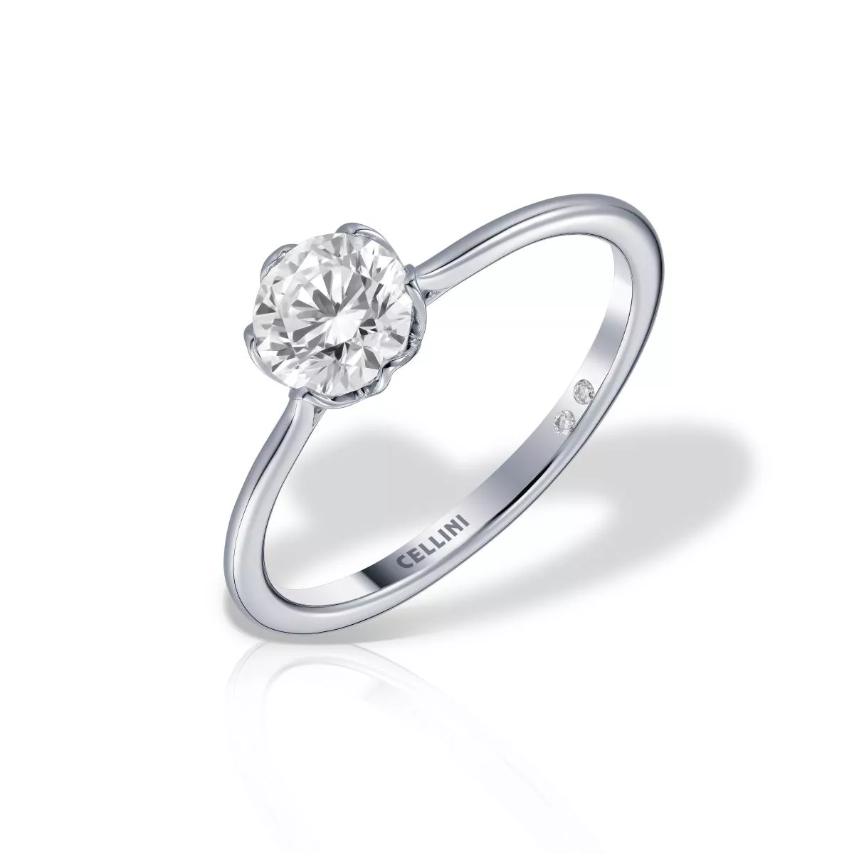 Inel de logodna Bloom Insieme cu diamante, din aur alb  de 18K