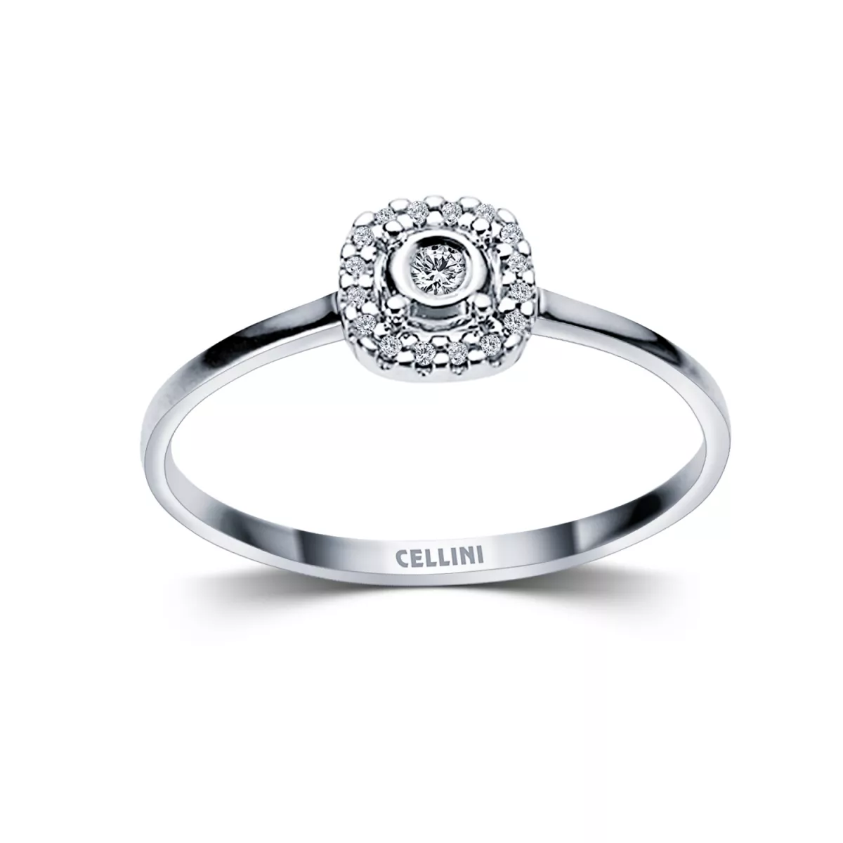 Inel Classic Diamonds cu diamante, din aur alb  de 18K