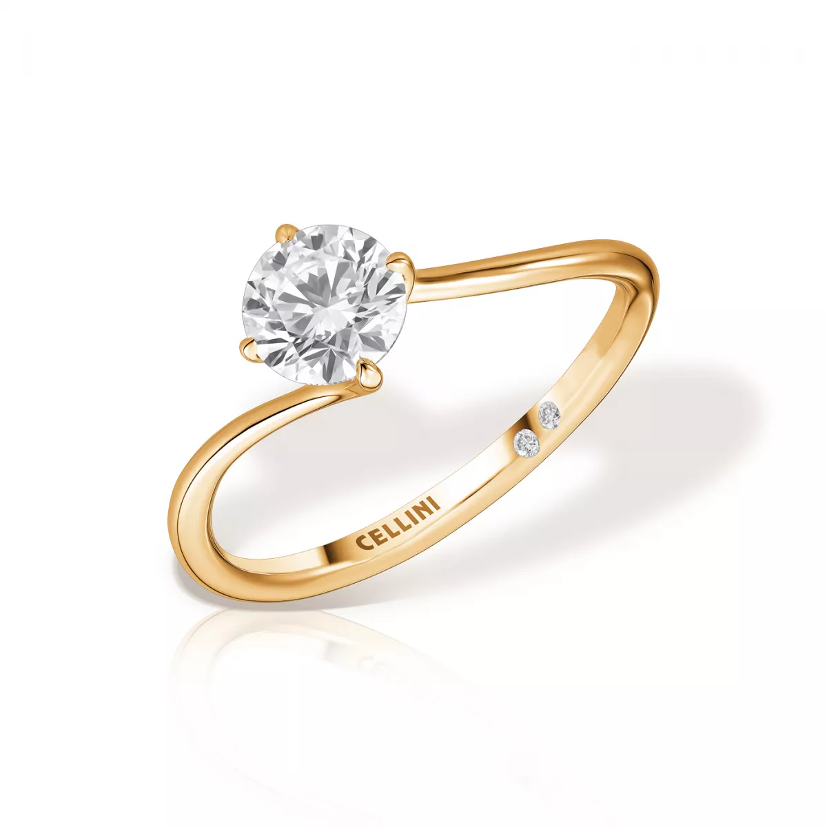 Inel de logodna Forever Insieme cu diamante, din aur galben de 18K