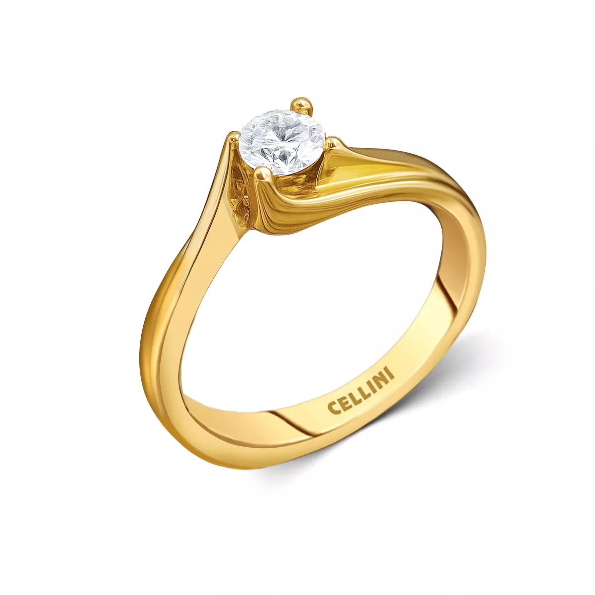 Inel de logodna Insieme cu diamant, din aur galben de 18K