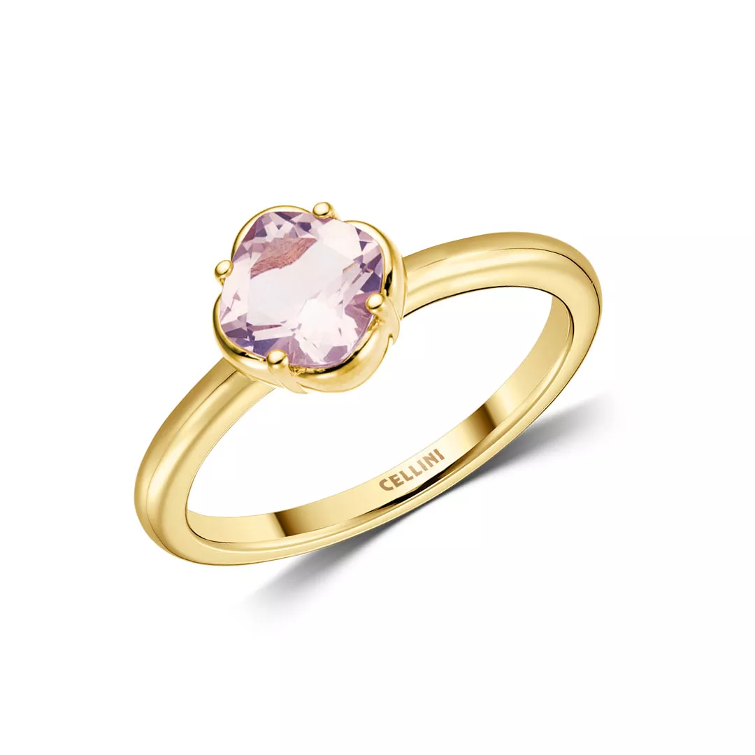Inel Eva Nobile cu quartz, din aur roz de 18K