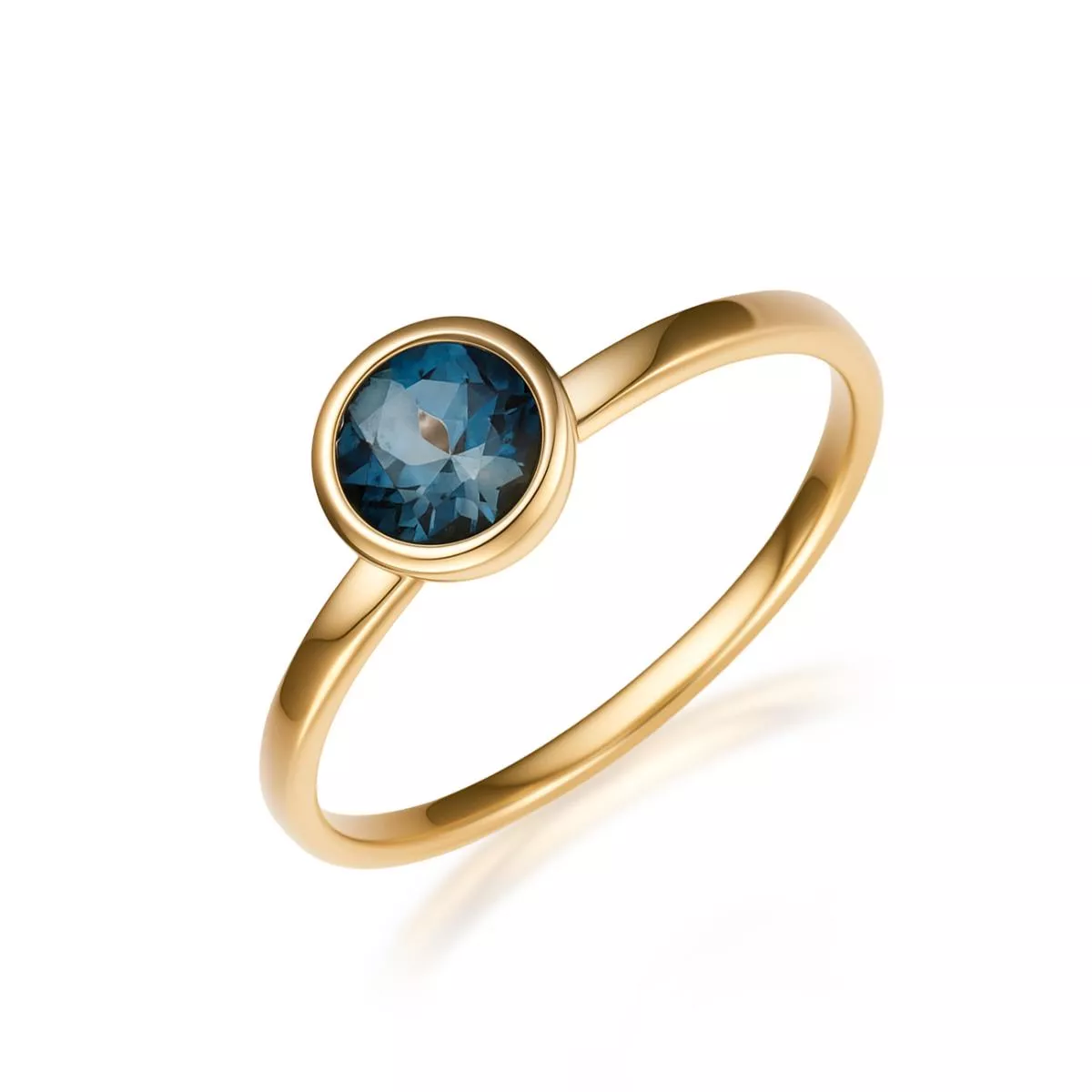 Inel Eva Nobile cu London topaz, din aur roz de 14K