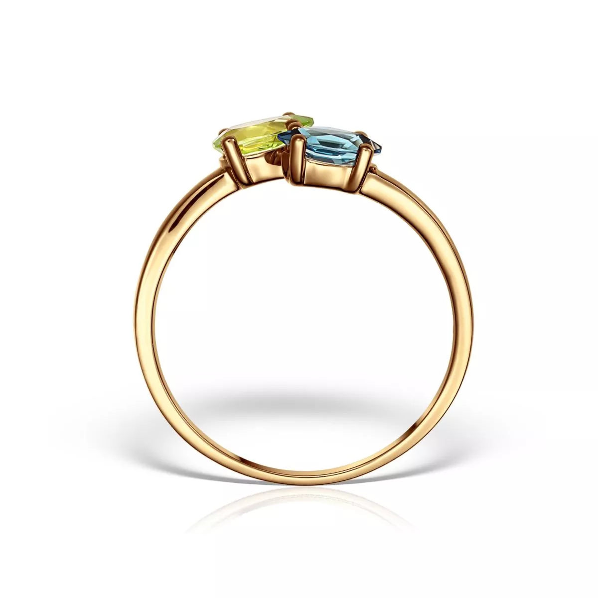 Inele - Inel Eva Nobile cu London topaz si peridot, din aur galben de 14K, cellini.ro