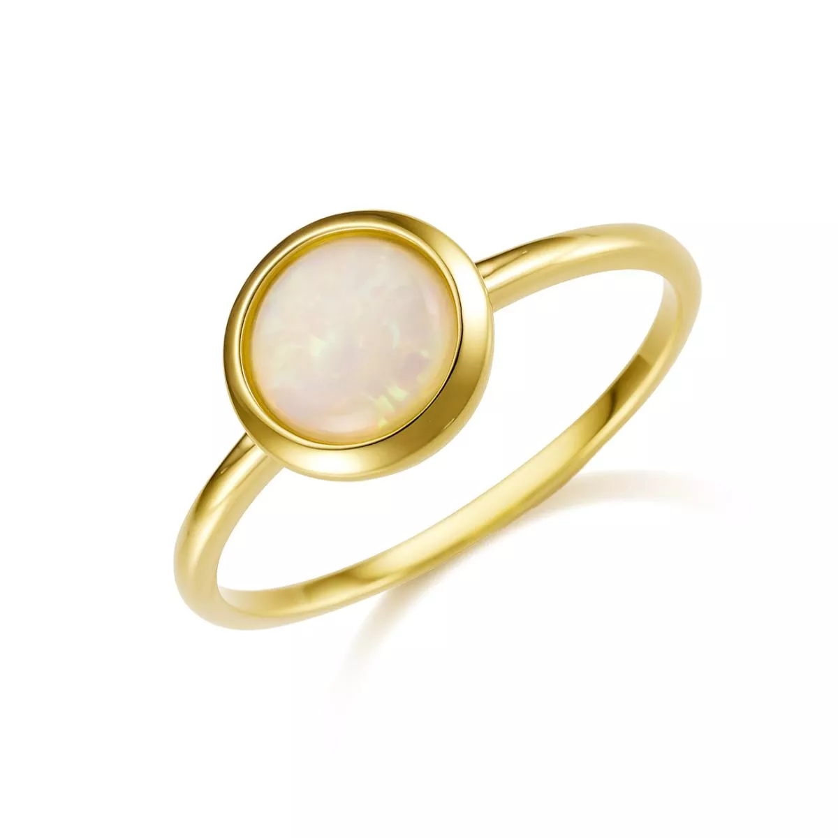 Inel Eva Nobile cu opal, din aur galben de 14K