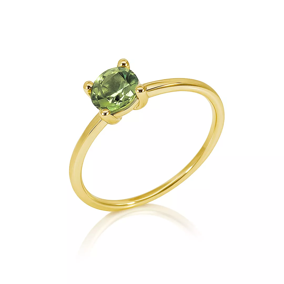 Inel Eva Nobile cu peridot, din aur galben de 14K