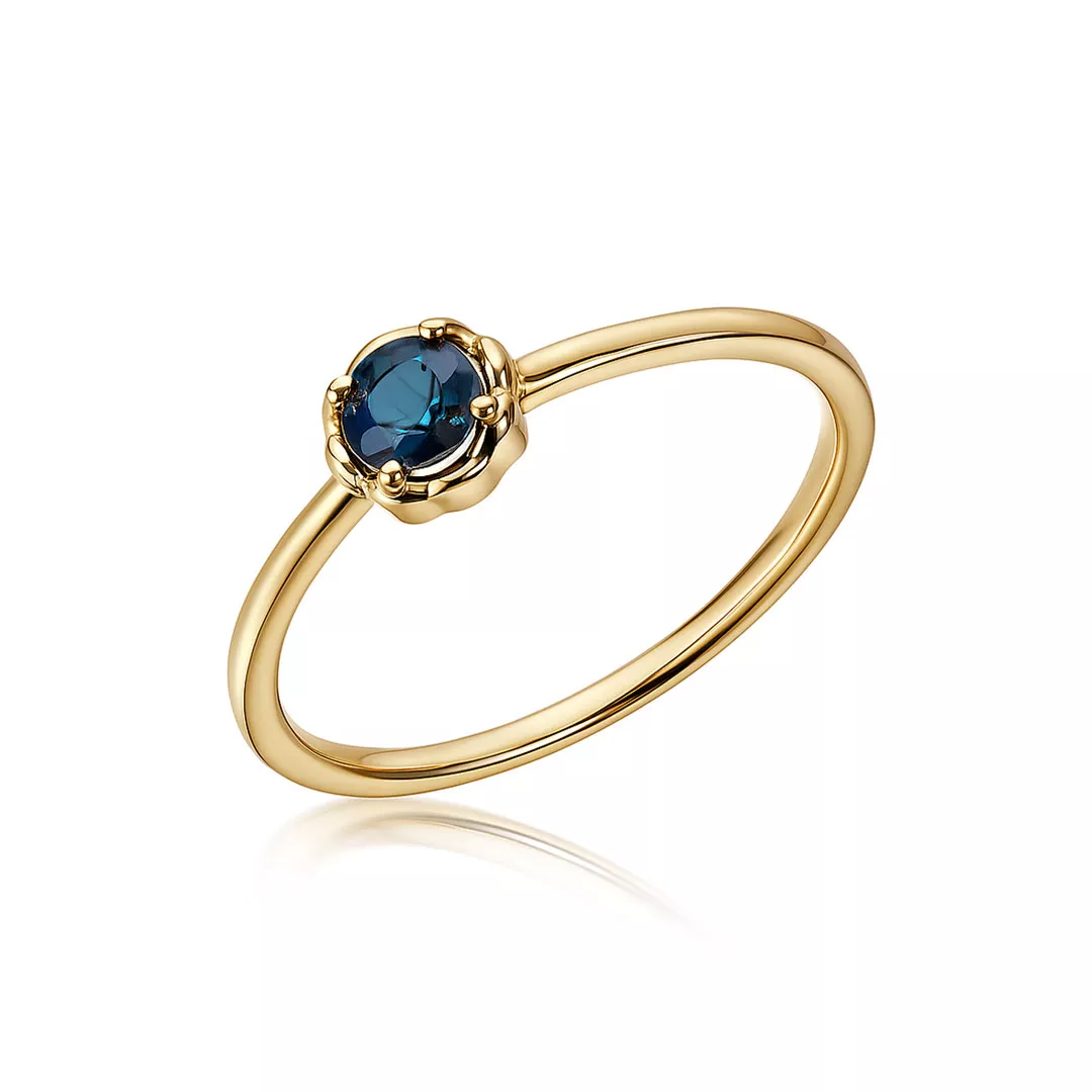 Inel Eva Nobile cu safir, din aur galben de 14K
