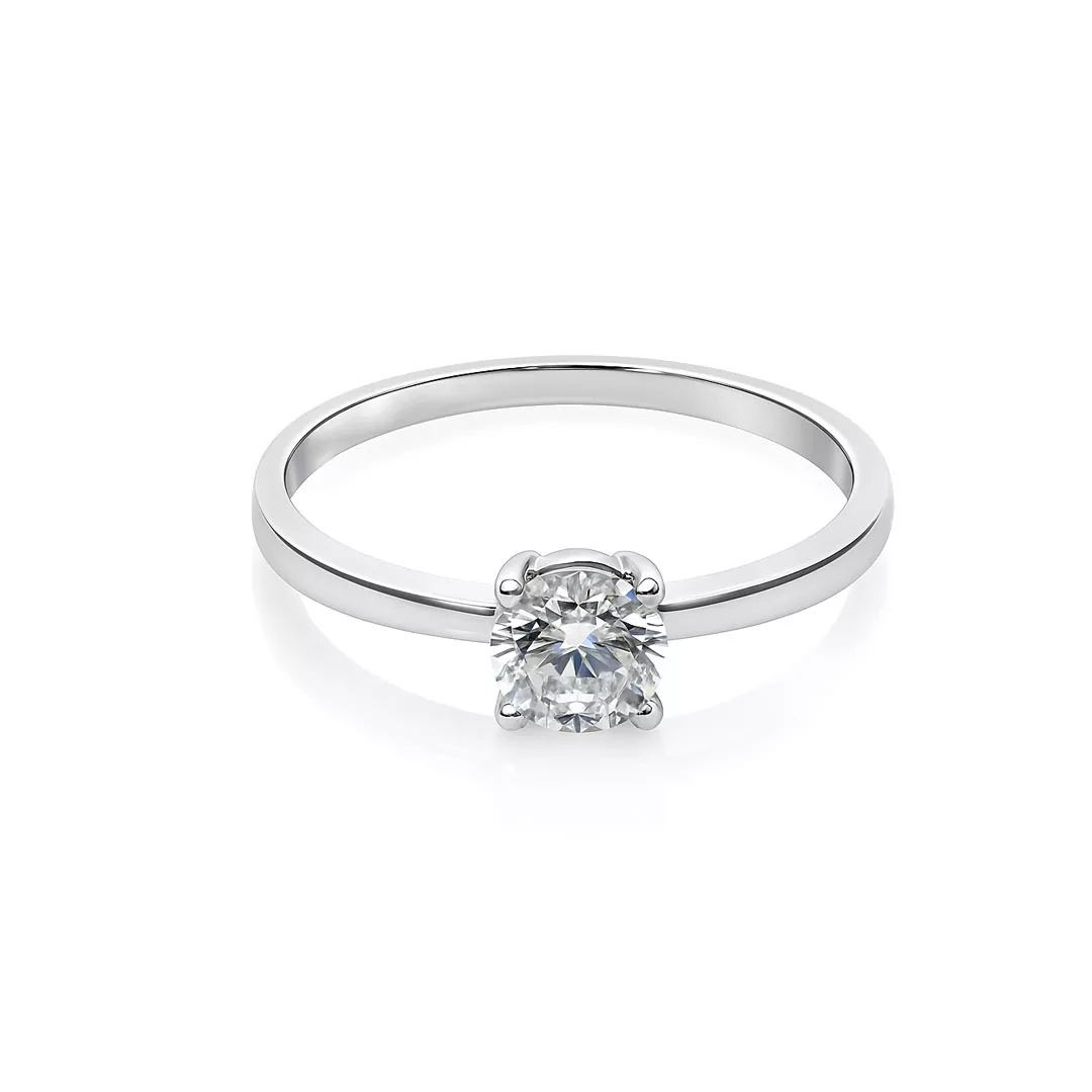 Inele - Inel Eva Nobile cu zircon, din aur alb de 14K, cellini.ro