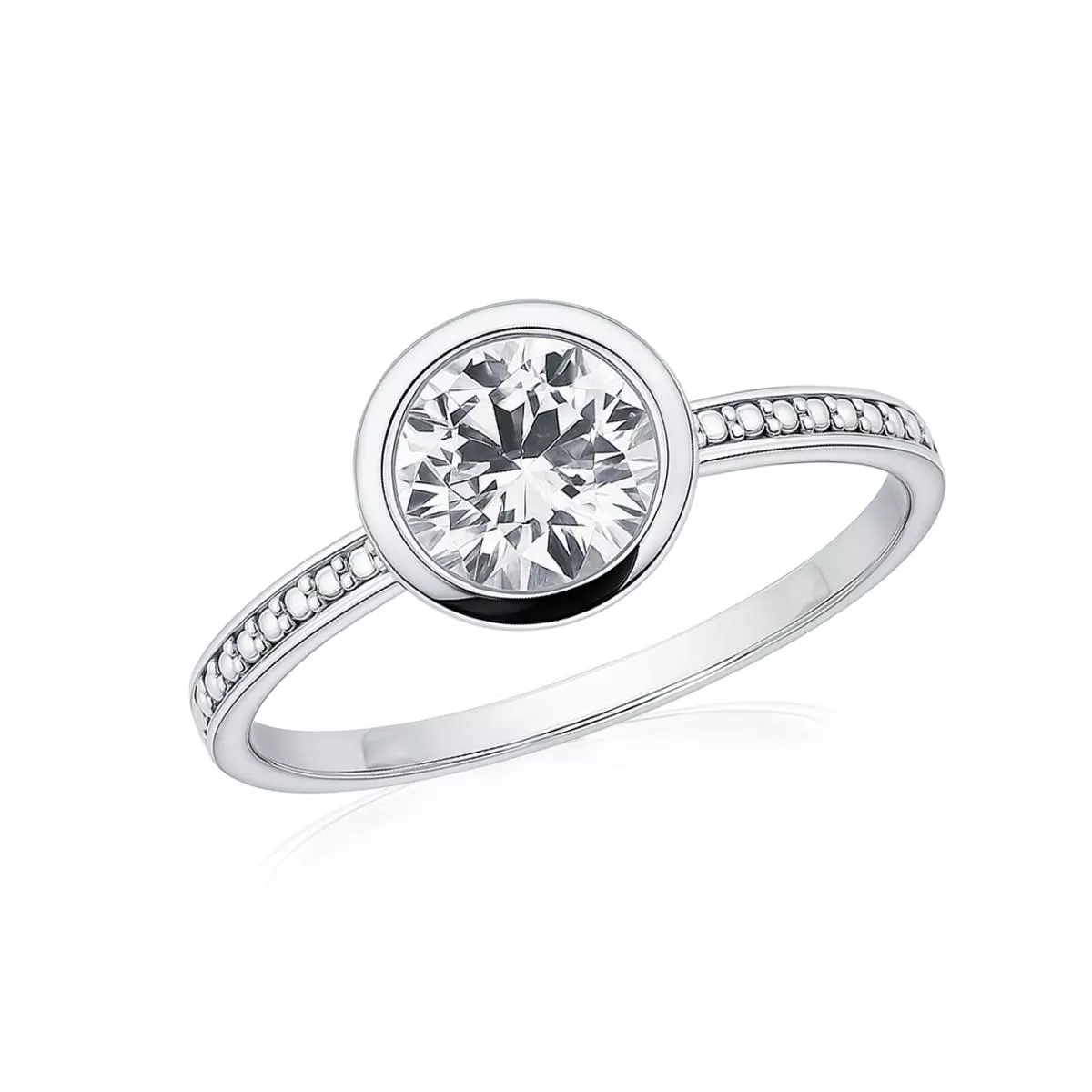 Inel Eva Nobile cu zircon, din aur alb de 14K