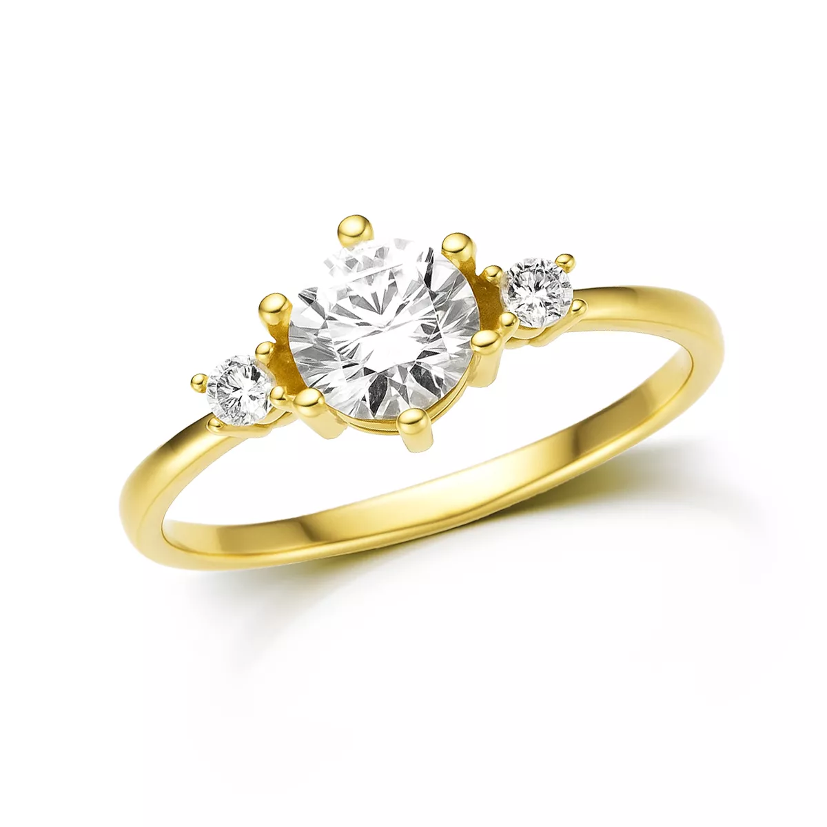 Inel Eva Nobile cu zircon, din aur galben de 14K
