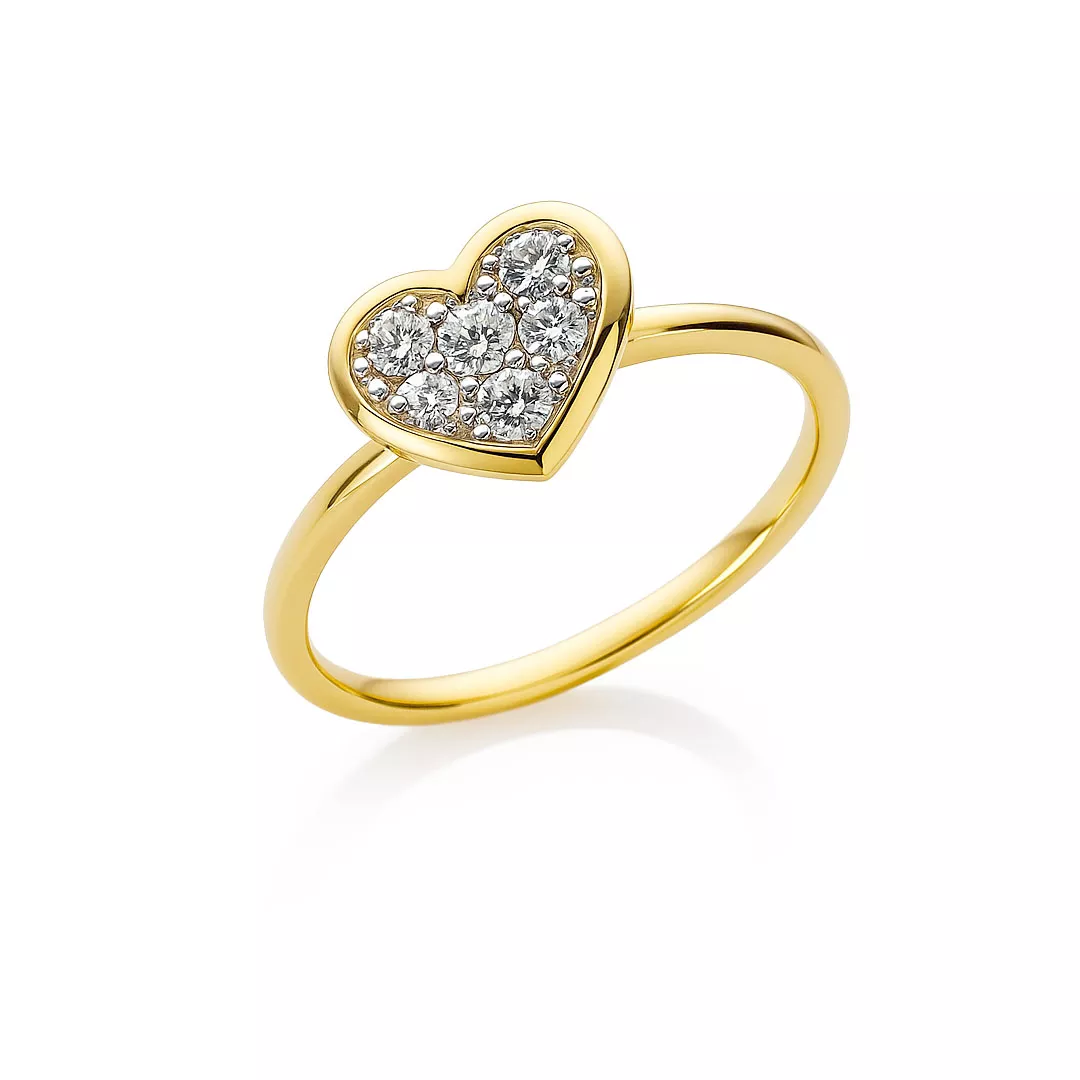 Inel Eva Nobile cu zircon, din aur galben de 14K