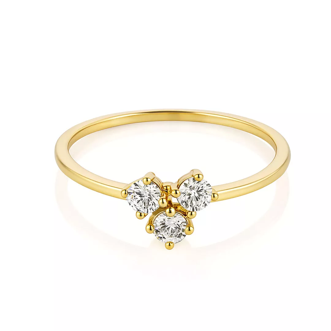 Inele - Inel Eva Nobile cu zircon, din aur galben de 14K, cellini.ro