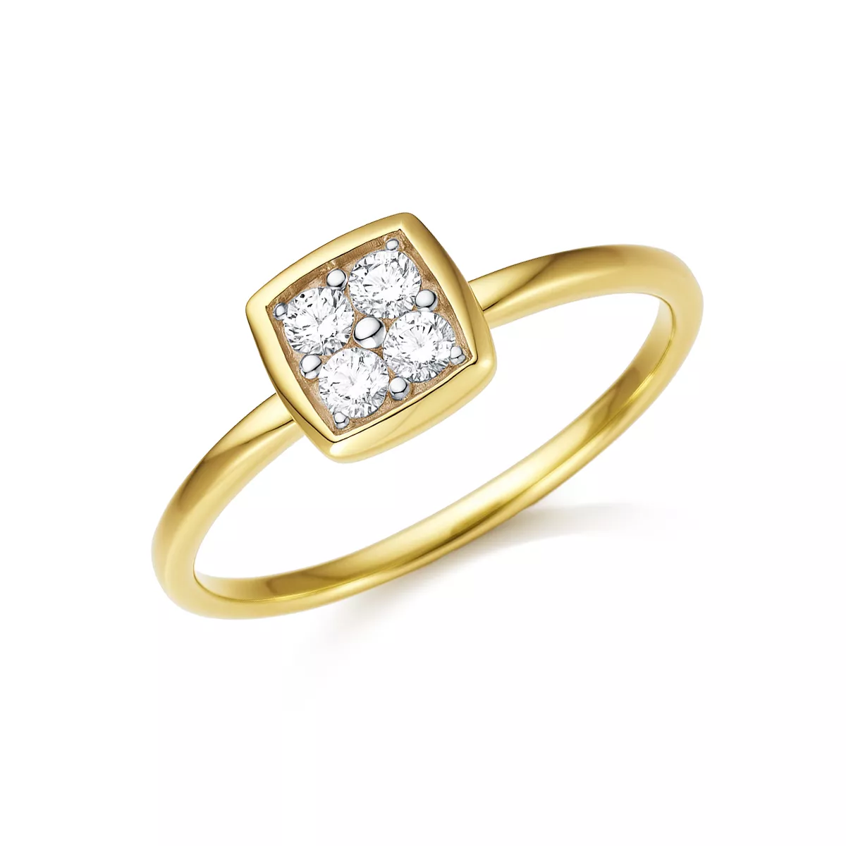 Inel Eva Nobile cu zircon, din aur galben de 14K