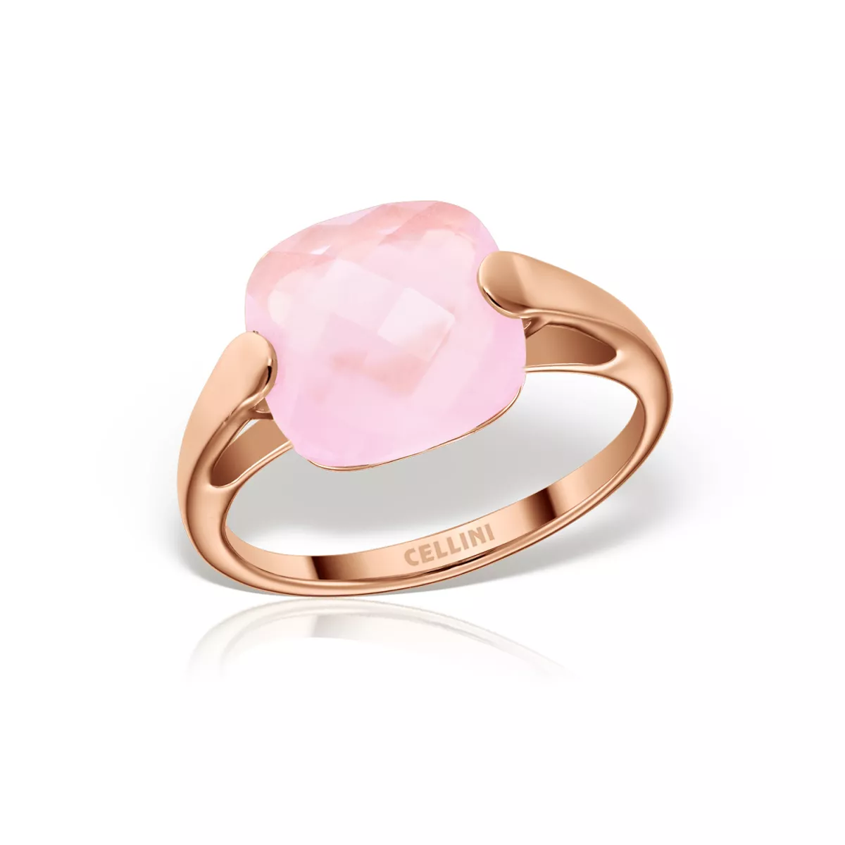 Inel Eva Nobile cu quartz, din aur roz de 18K