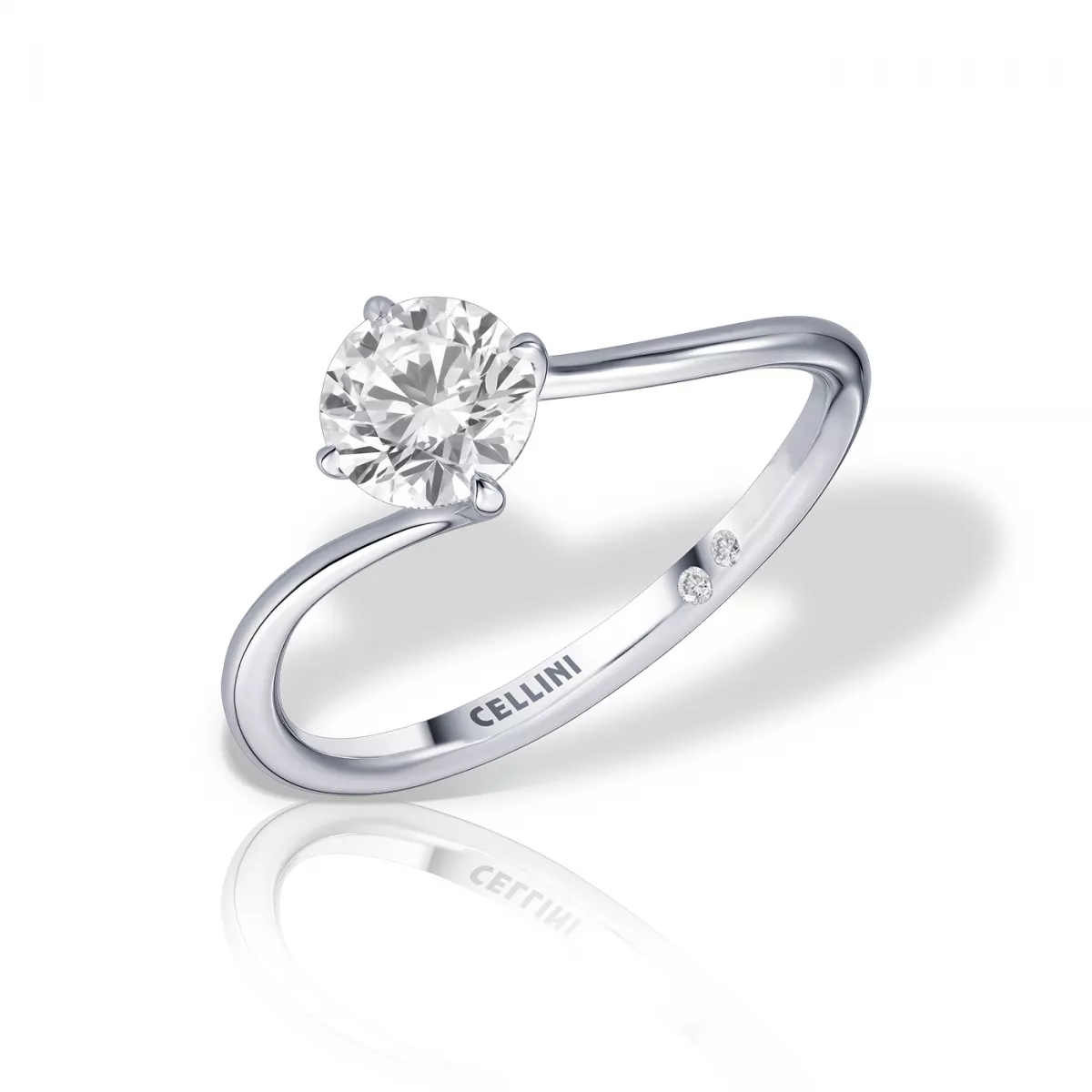 Inel de logodna Forever Insieme cu diamante, din aur alb de 18K
