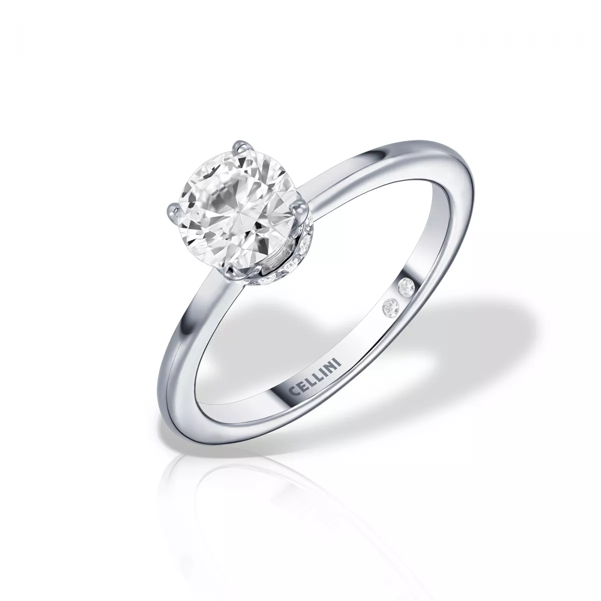 Inel de logodna Infinity Insieme cu diamant, din aur alb de 18K
