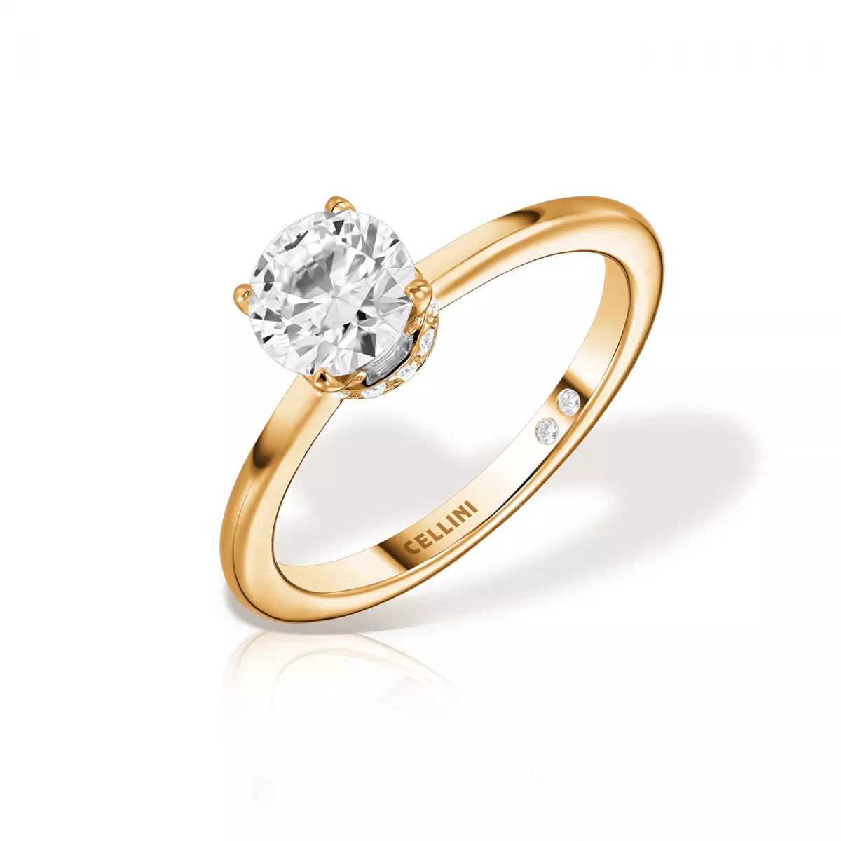 Inel de logodna Infinity Insieme cu diamante, din aur galben de 18K