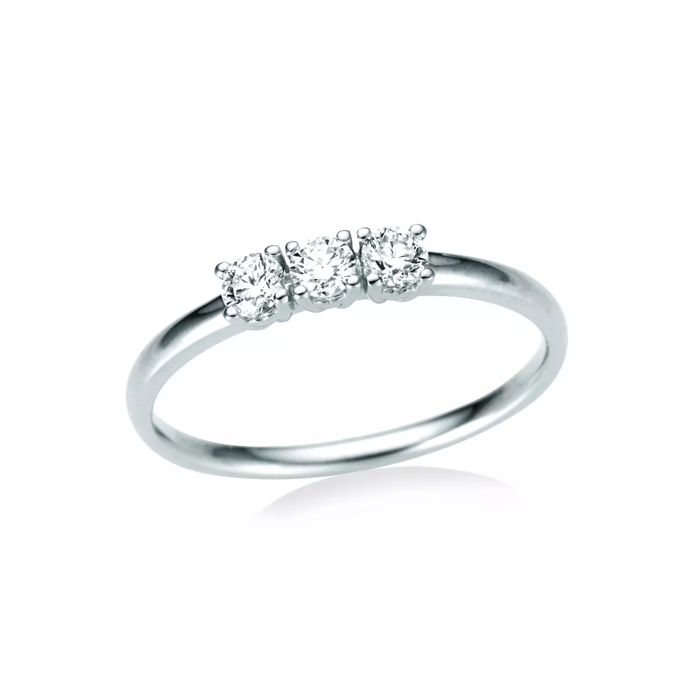 Inel Classic Diamonds cu diamante, din aur alb de 18K