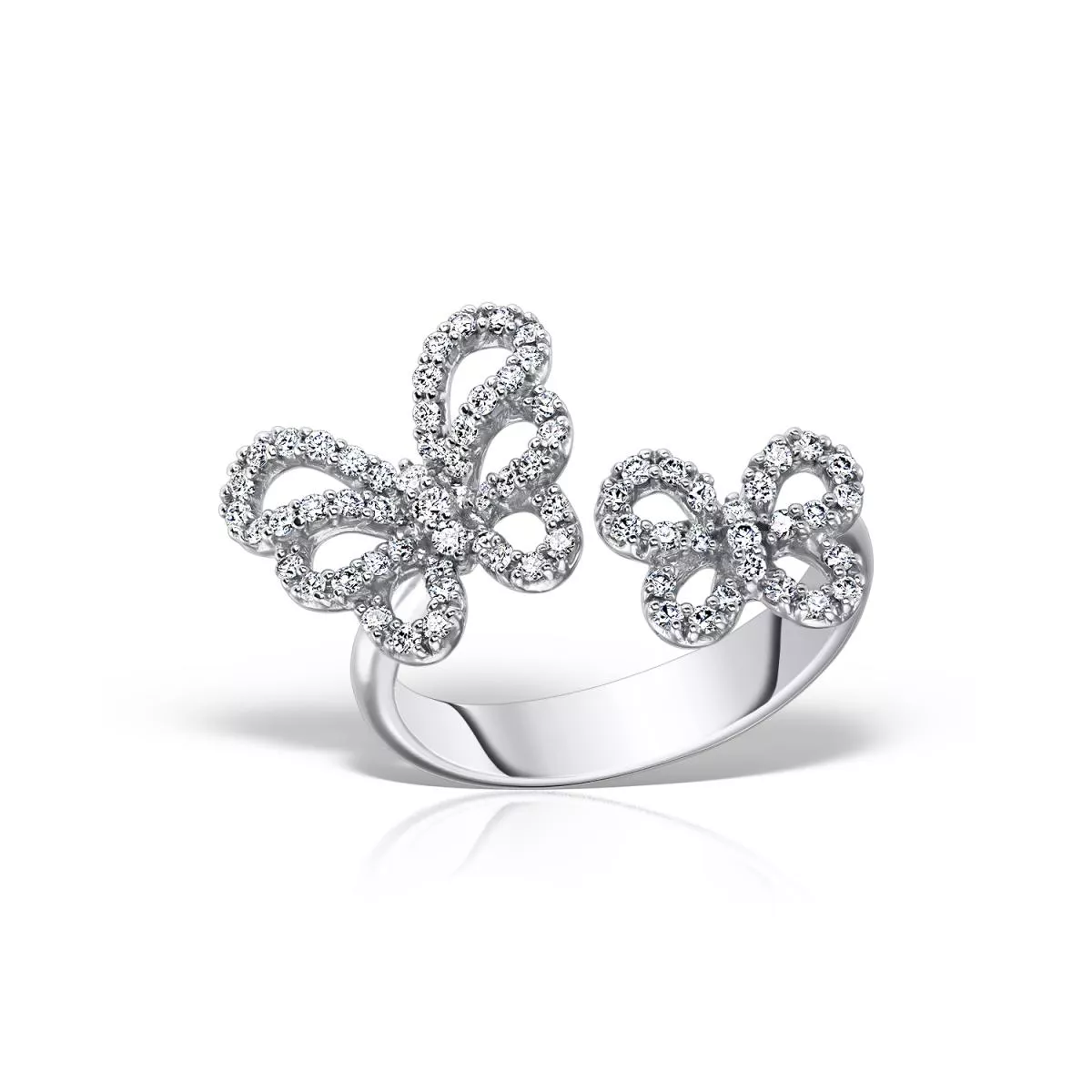 Inel Leo Pizzo cu diamante, din aur alb de 18K