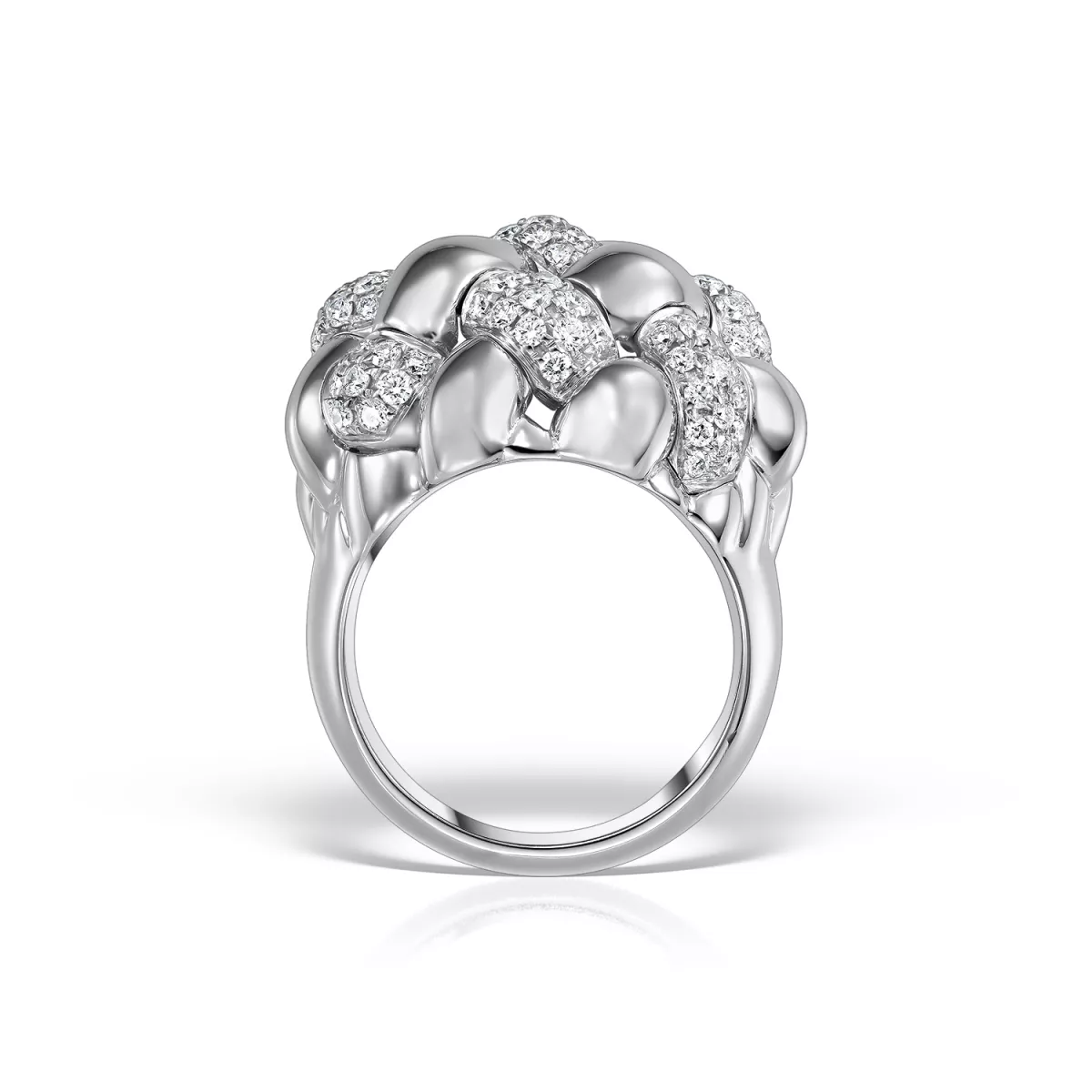 Inele - Inel  Leo Pizzo cu diamante, din aur alb  de 18K, cellini.ro