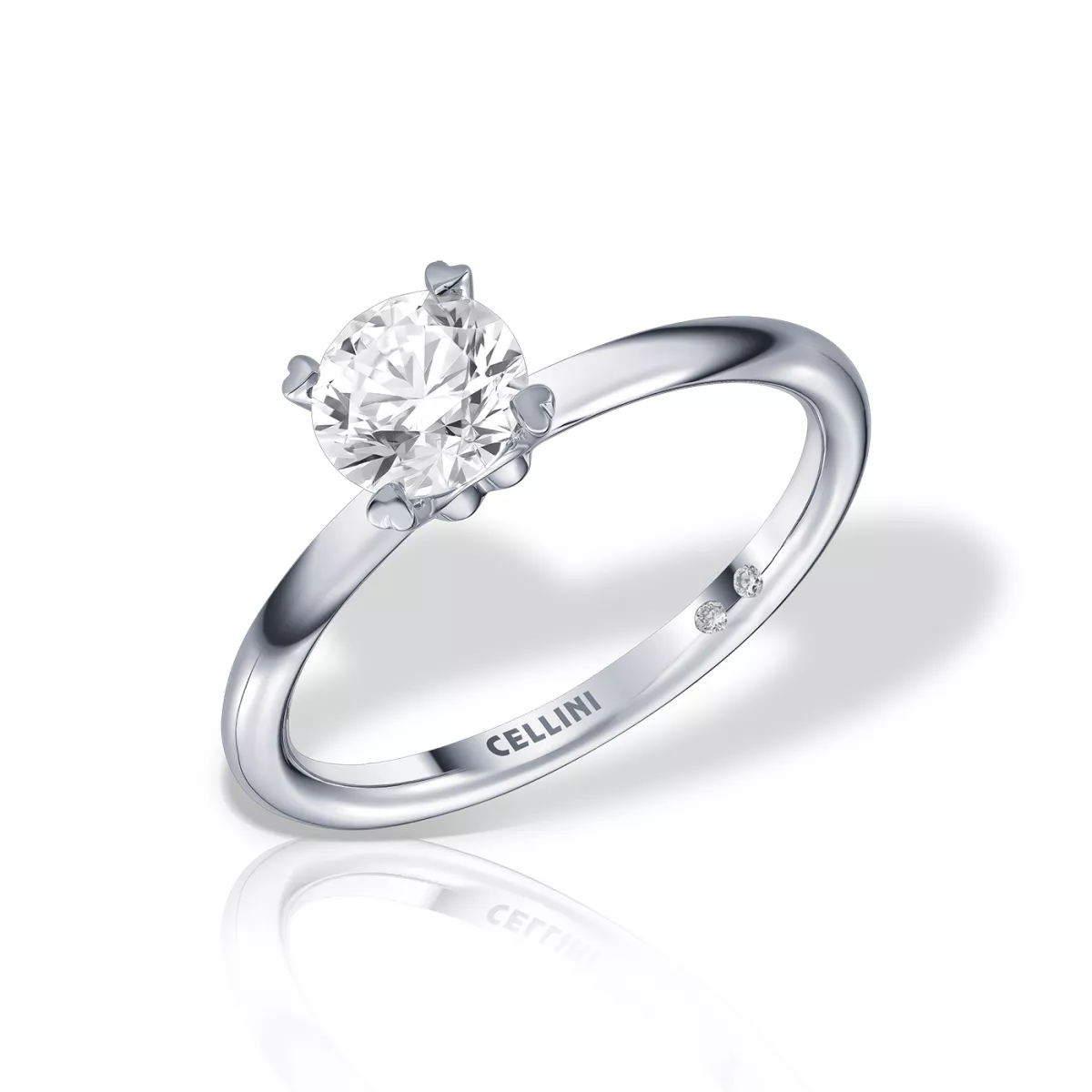 Inel de logodna Love Insieme cu diamante, din aur alb  de 18K