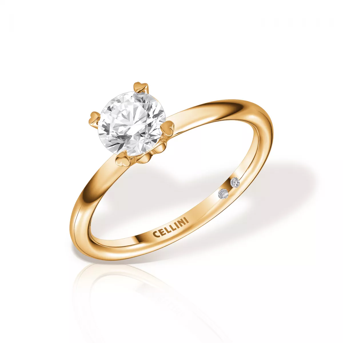 Inel de logodna Love Insieme cu diamante, din aur galben de 18K