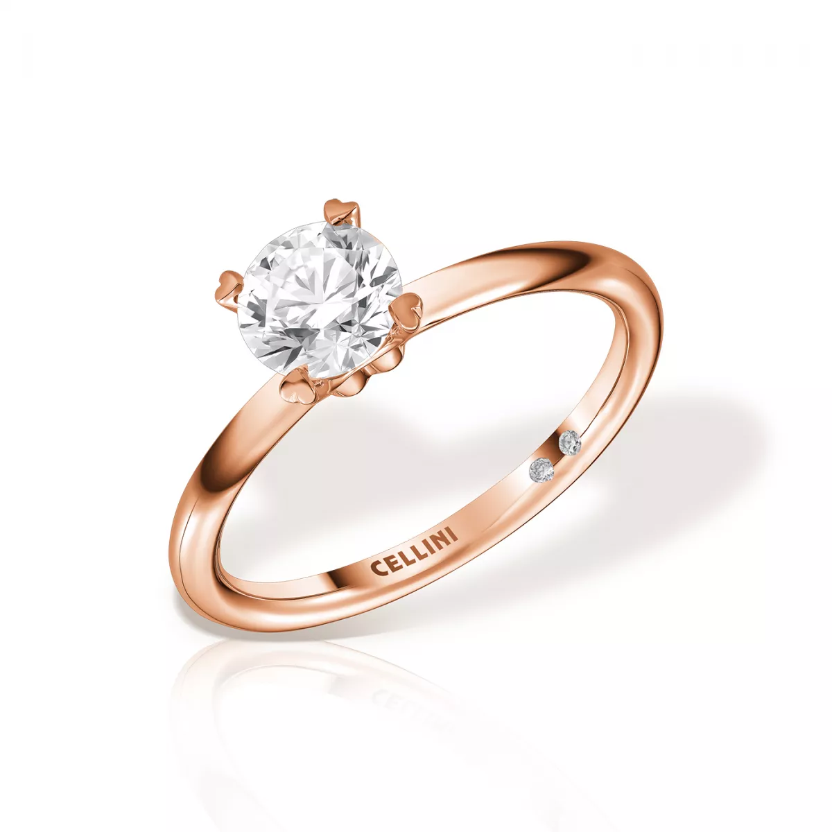 Inel de logodna Love Insieme cu diamante, din aur roz de 18K