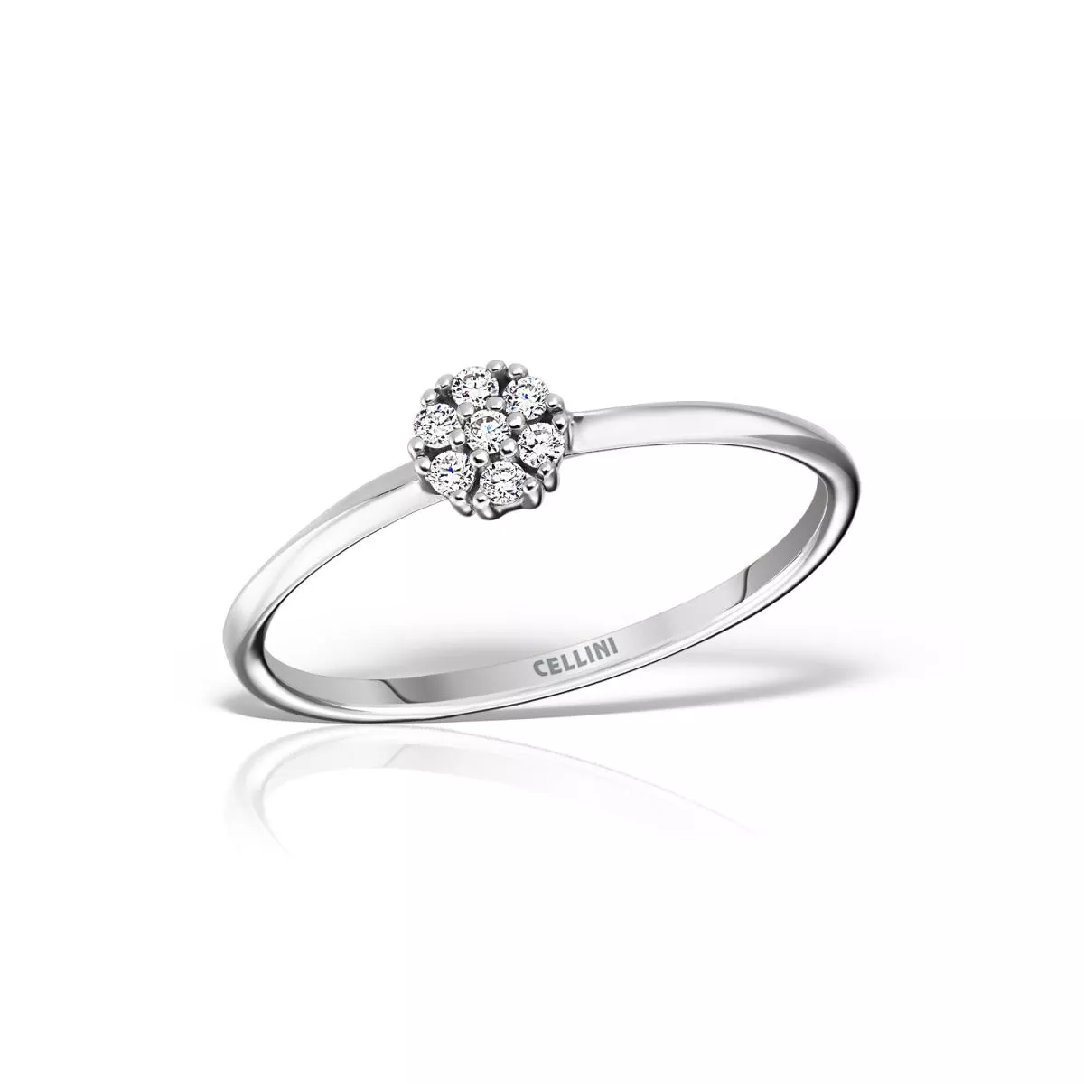 Inel Maria Granacci cu diamant, din aur alb de 14K