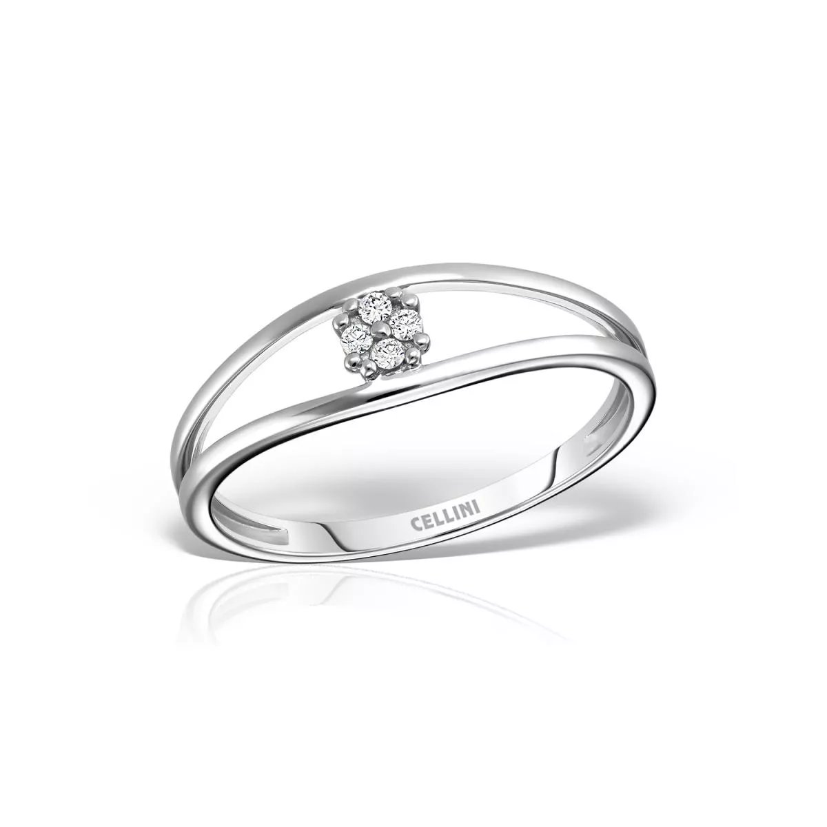 Inel Maria Granacci cu diamant, din aur alb de 14K
