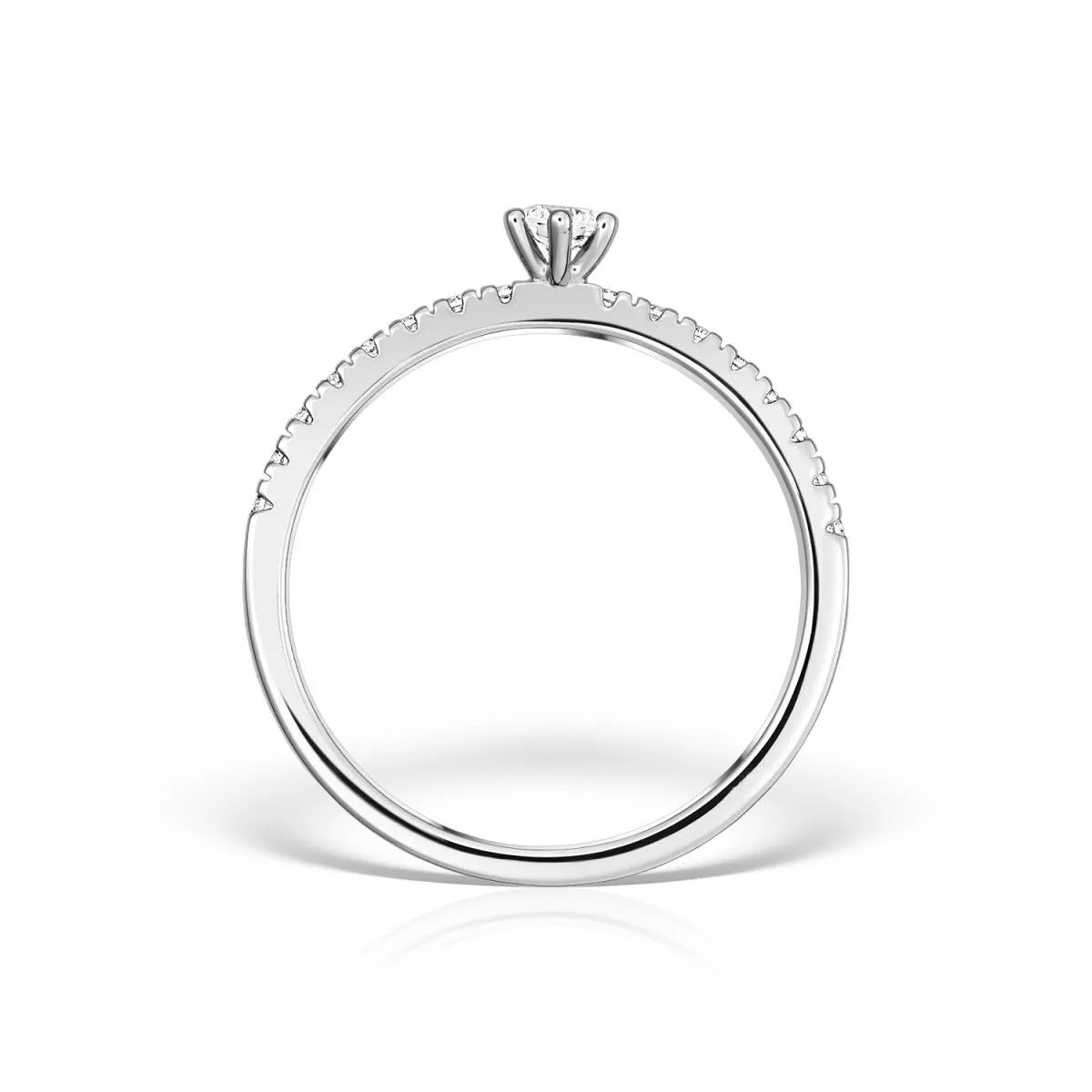 Inel Maria Granacci cu diamant, din aur alb de 18K