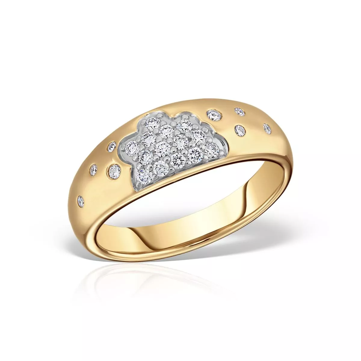 Inel Maria Granacci cu diamant, din aur galben de 18K