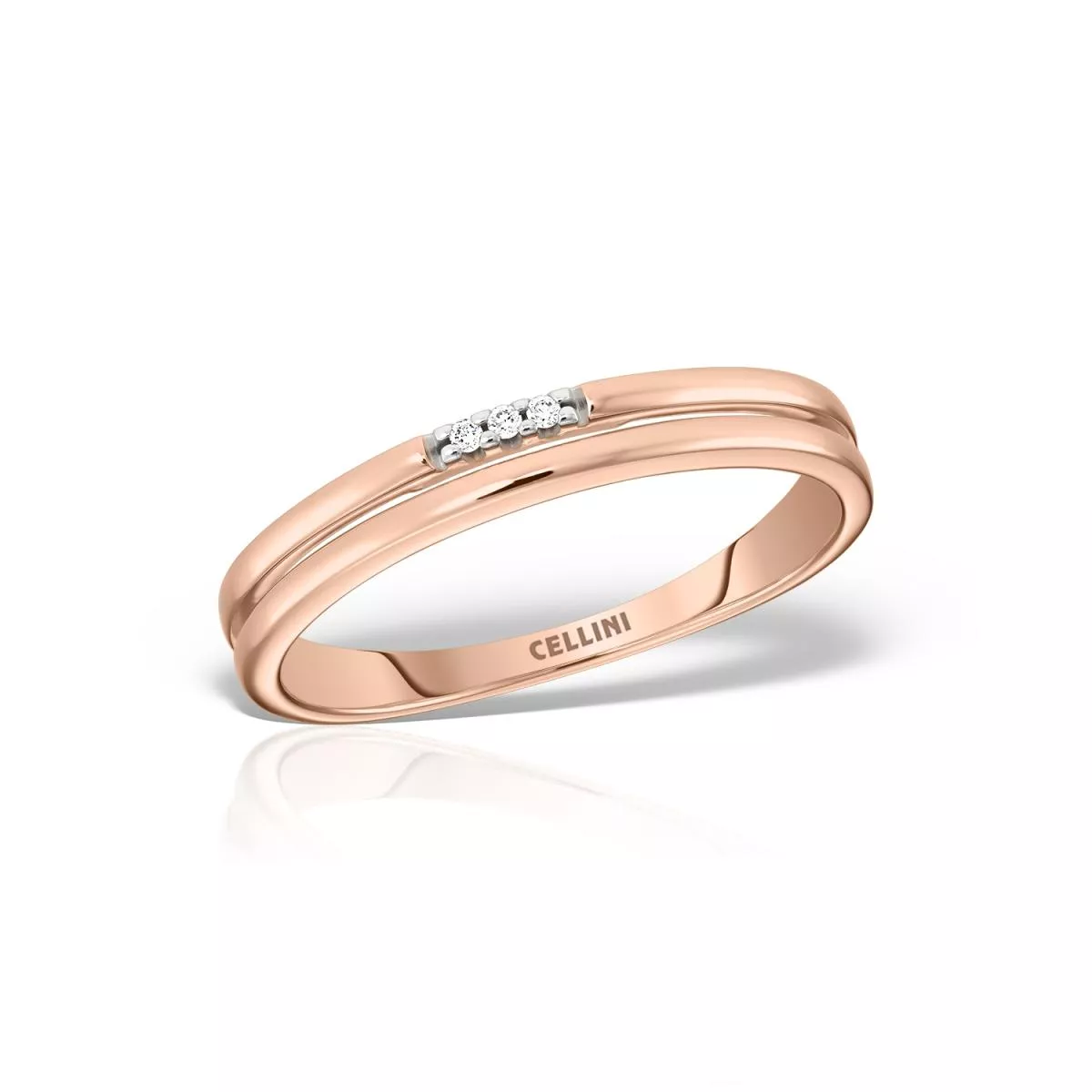 Inel Maria Granacci cu diamant, din aur roz de 14K