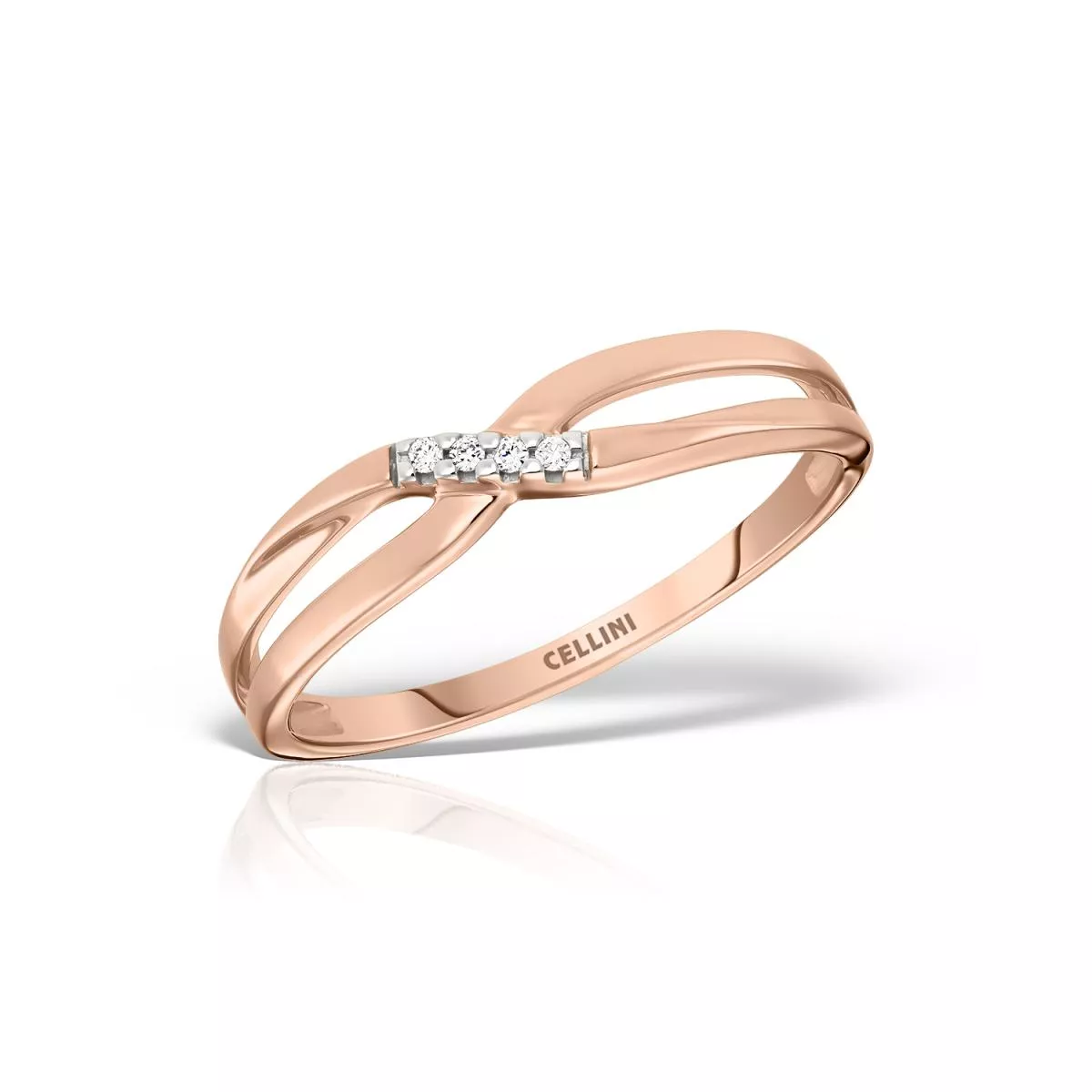 Inel Maria Granacci cu diamant, din aur roz de 14K