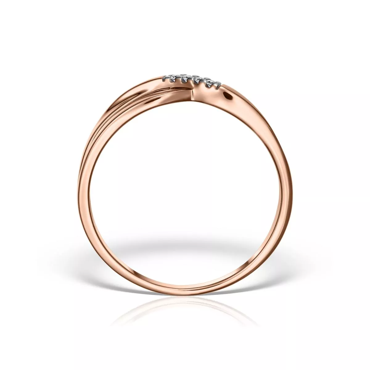 Inel Maria Granacci cu diamant, din aur roz de 14K