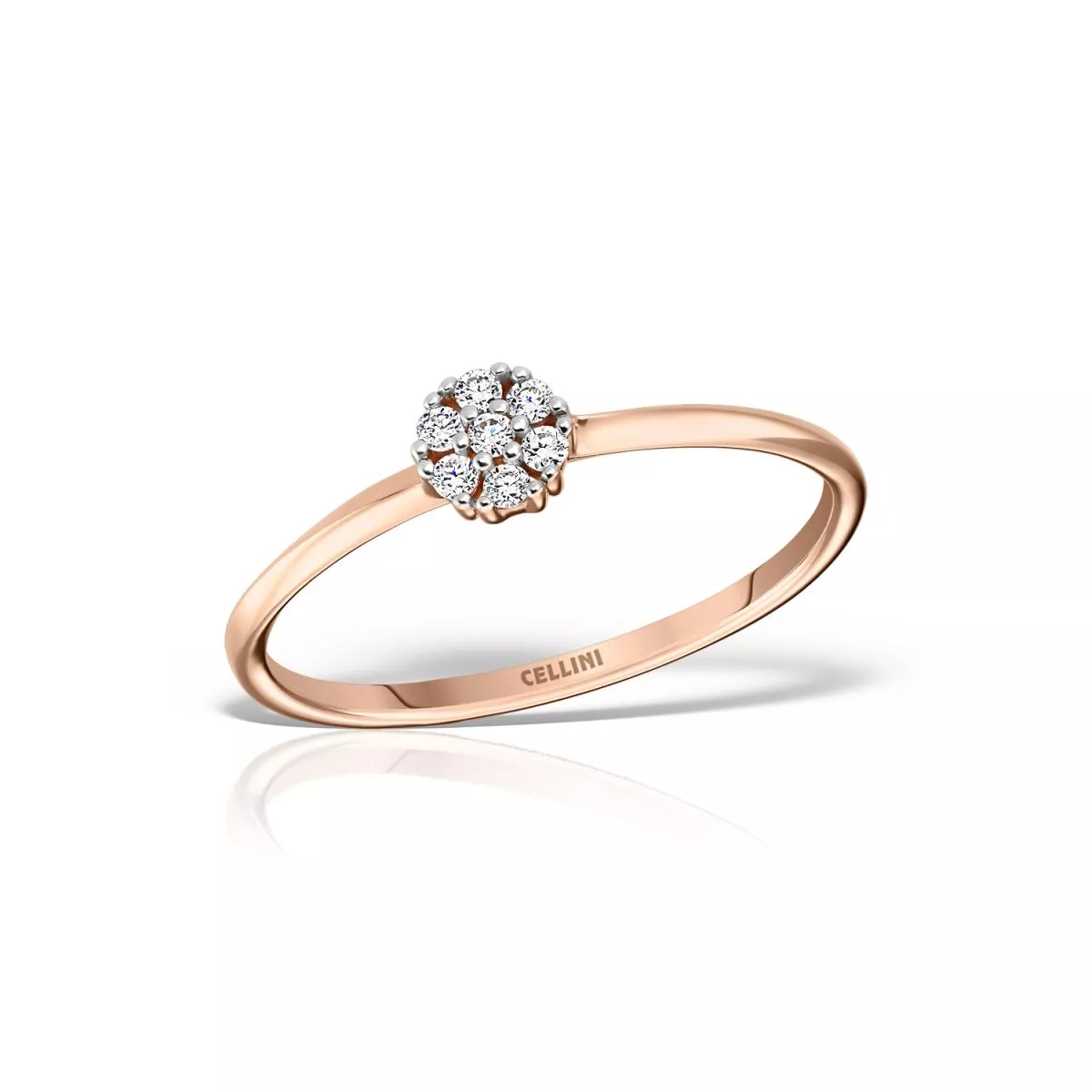 Inel Maria Granacci cu diamant, din aur roz de 14K