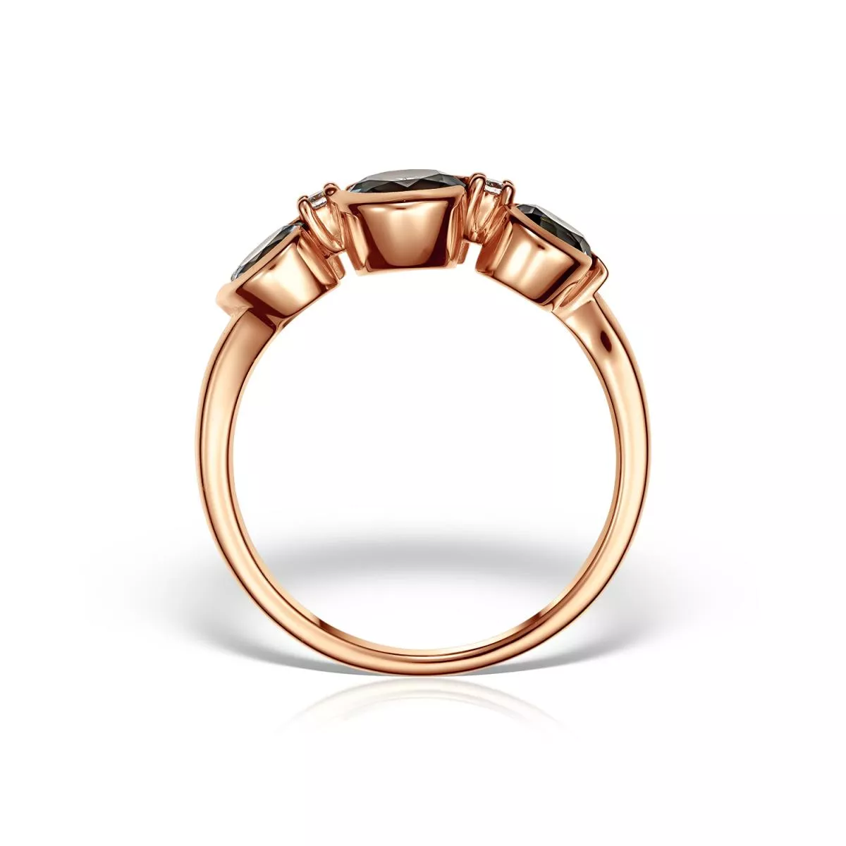 Inele - Inel Maria Granacci cu London topaz si diamante, din aur roz de 18K, cellini.ro