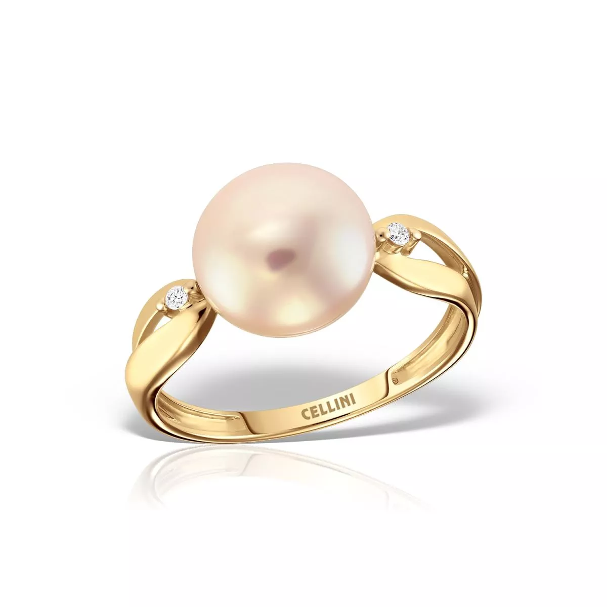 Inel Maria Granacci cu perla si diamant, din aur galben de 14K