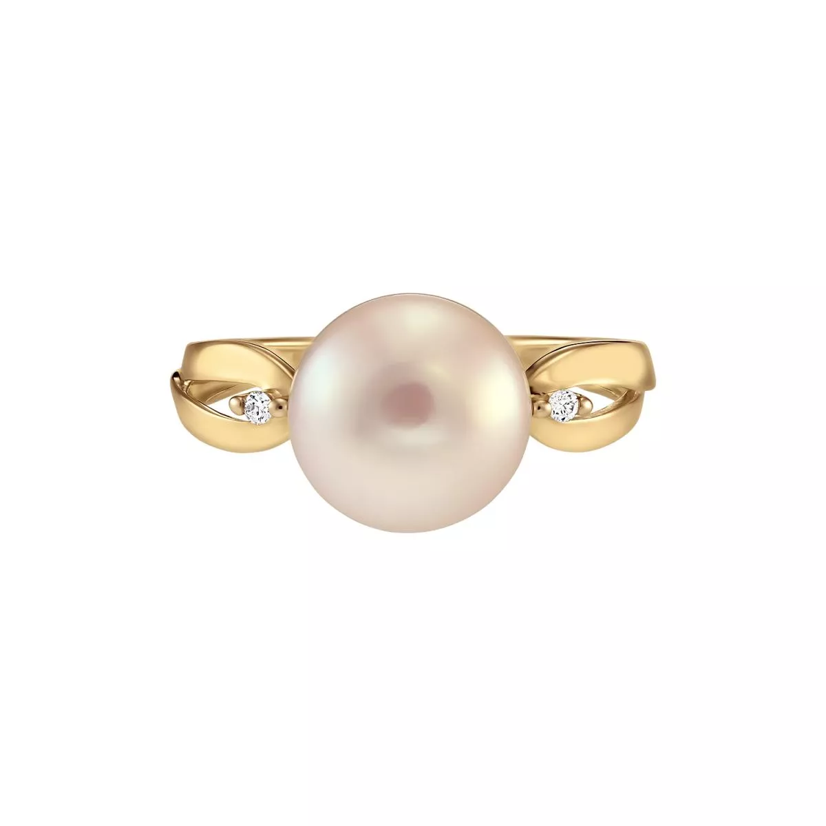 Inele - Inel Maria Granacci cu perla si diamant, din aur galben de 14K, cellini.ro
